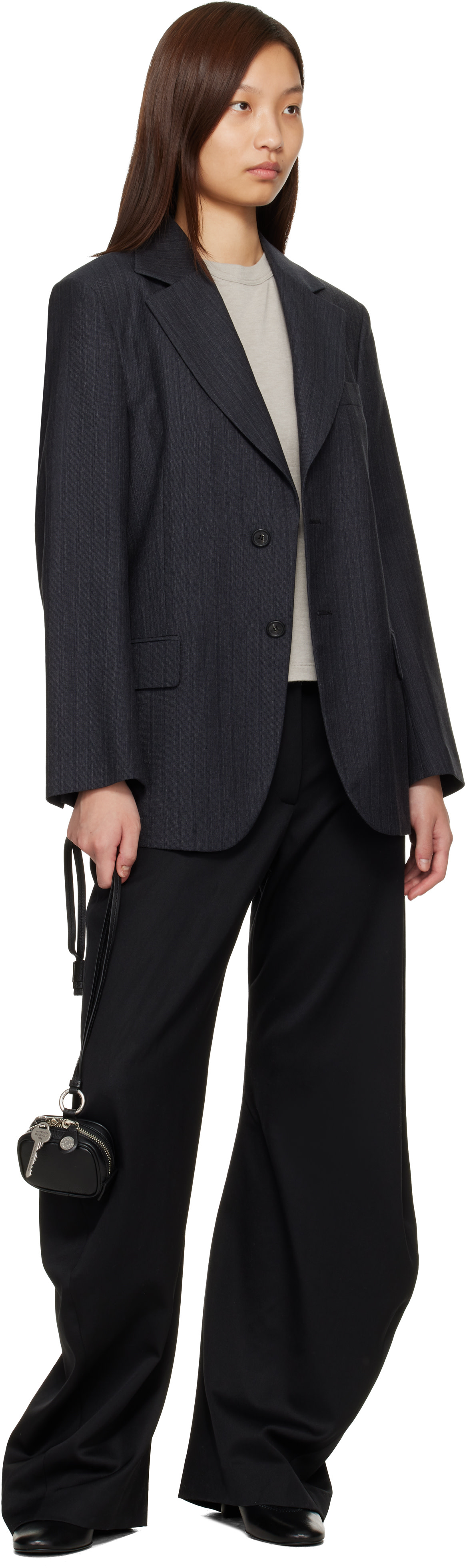 Acne Studios: Black Wool Trousers | SSENSE