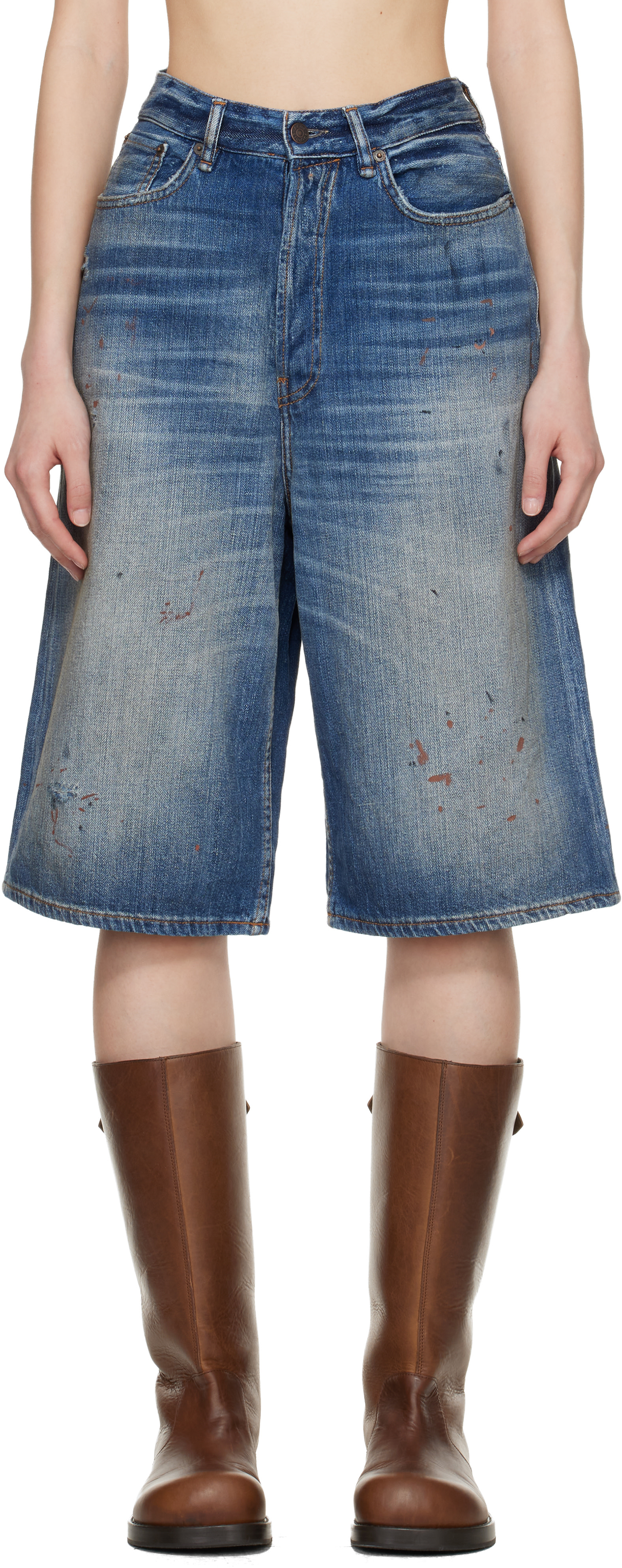 Acne Studios - Short décontracté bleu marine en denim