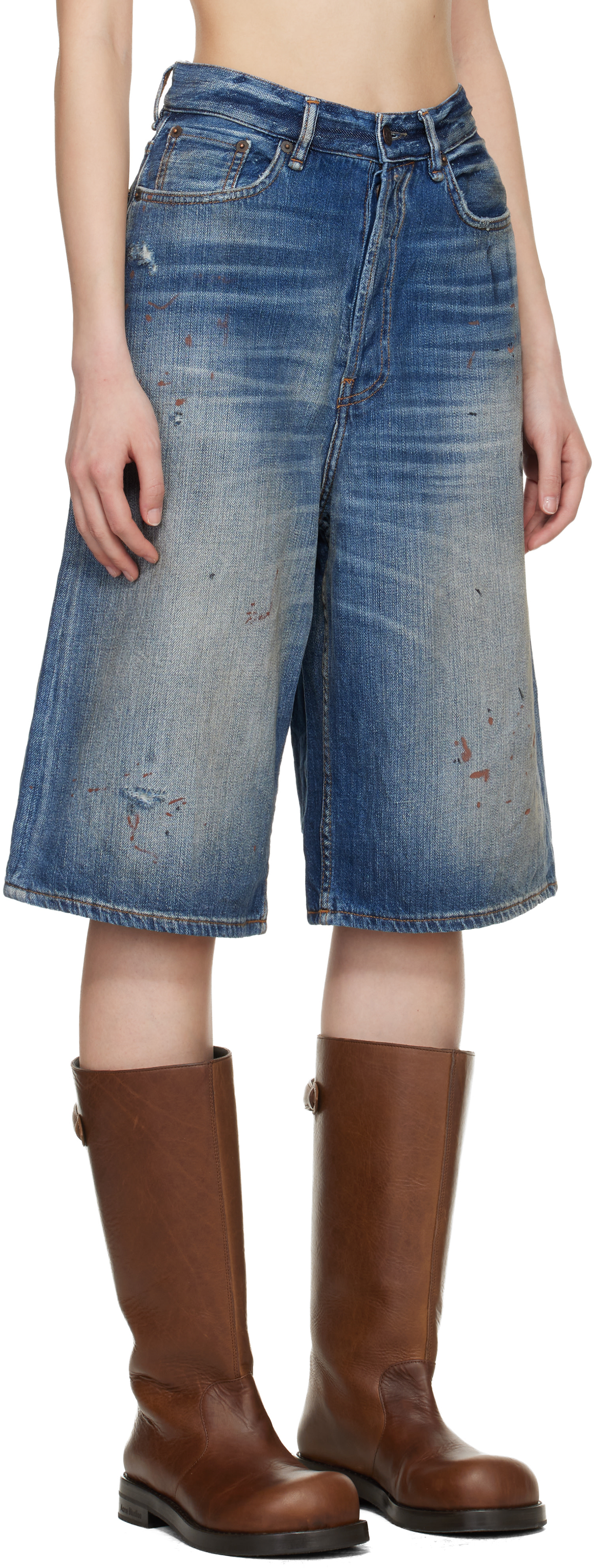 Acne Studios - Short décontracté bleu marine en denim