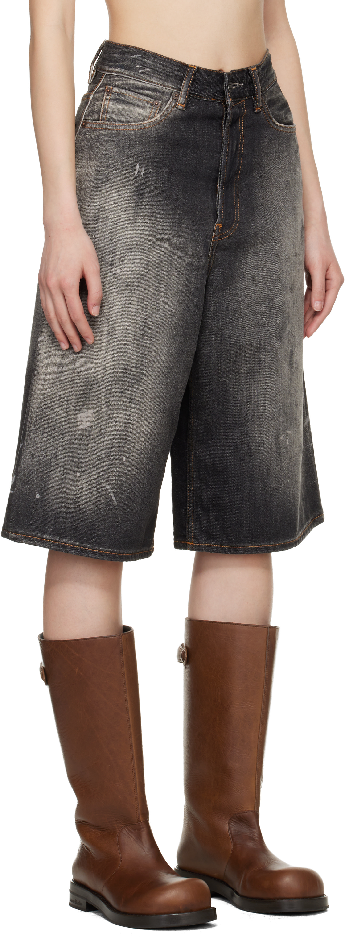 Acne Studios - Black Loose Fit Denim Shorts