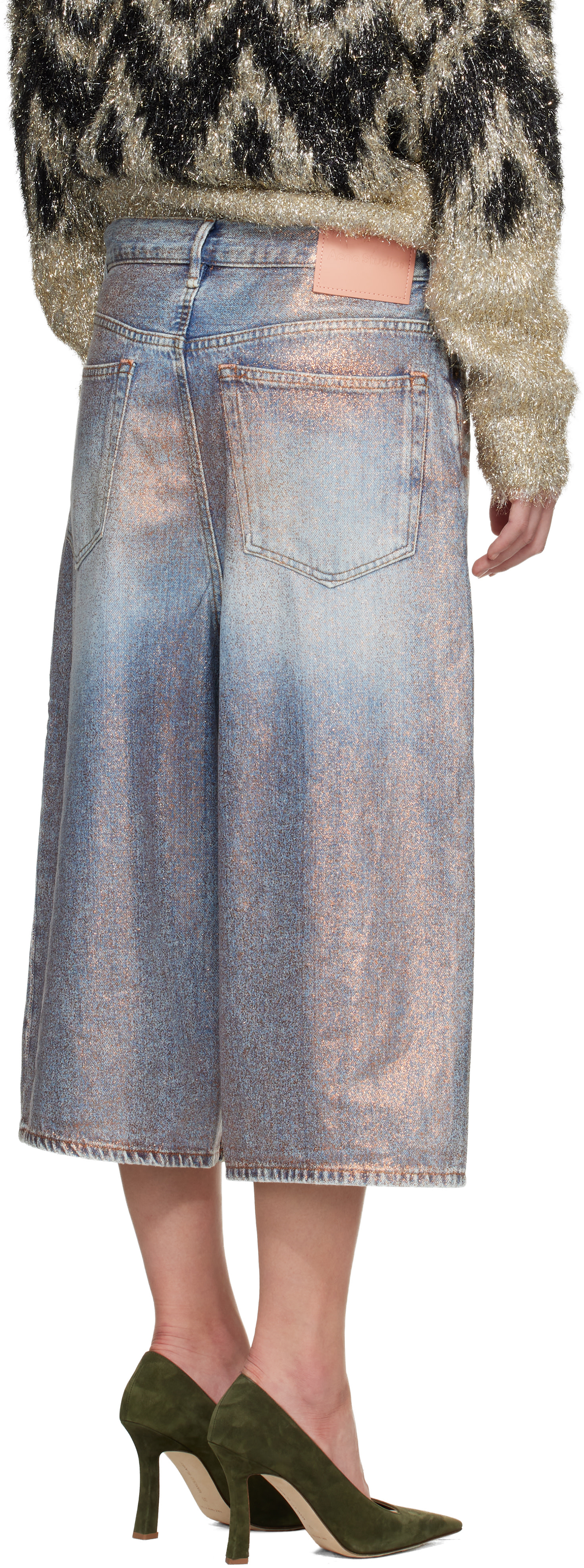 Acne Studios: ブルー Glitter Dawn デニムショートパンツ | SSENSE 日本