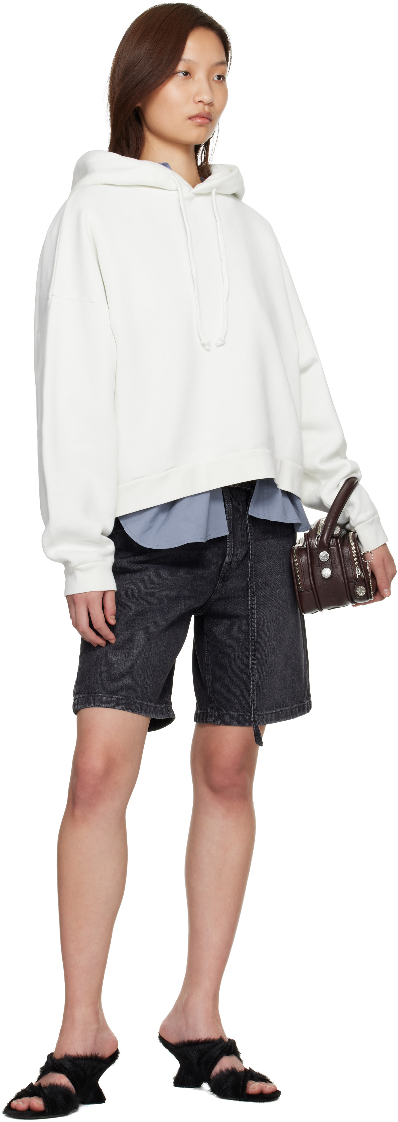 Acne Studios: Black Loose Fit Denim Shorts | SSENSE