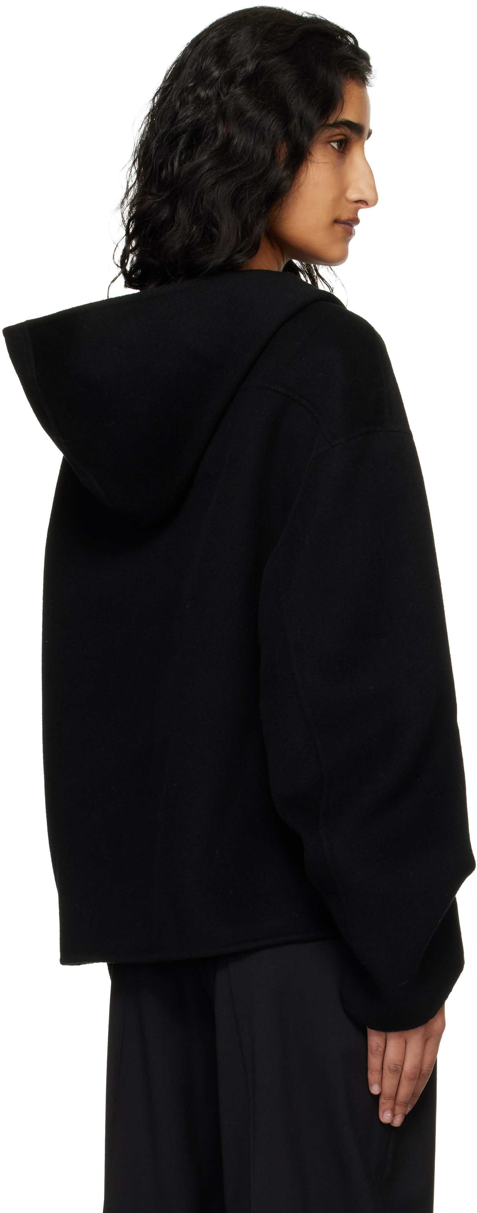 Acne Studios - Pull à capuche noir en cachemire