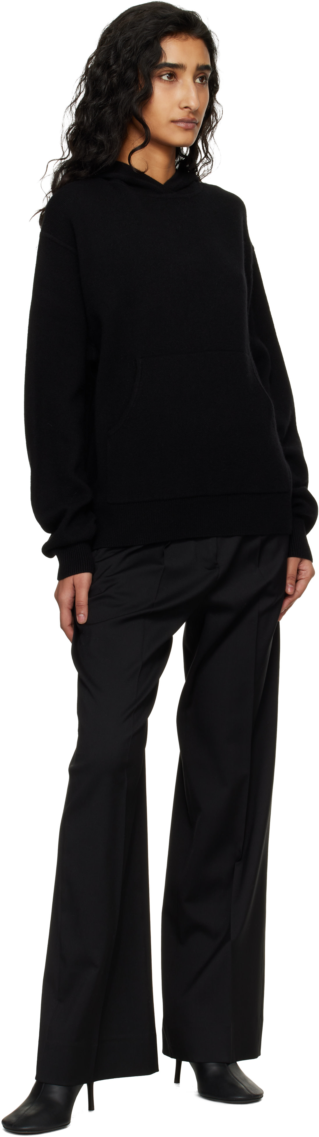 Acne Studios - Pull à capuche noir en cachemire