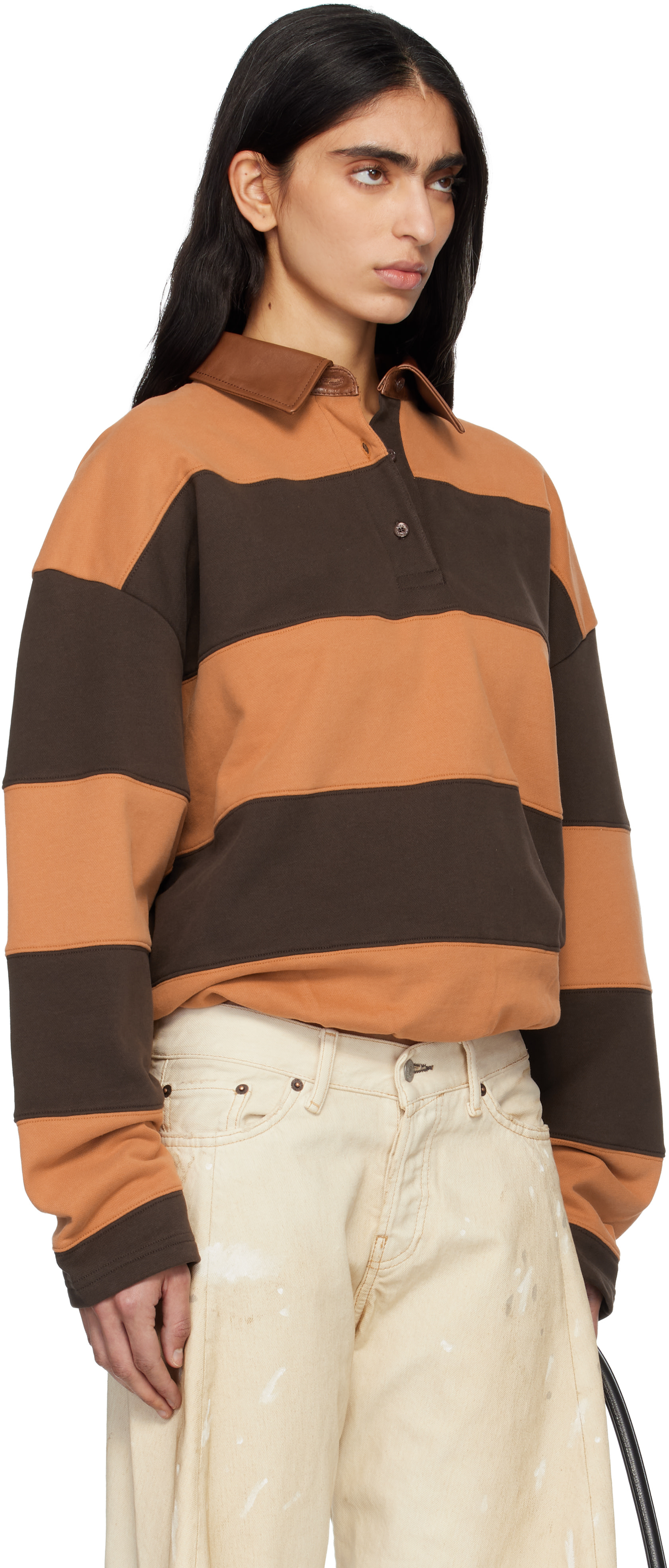 Acne Studios - Brown Striped Polo
