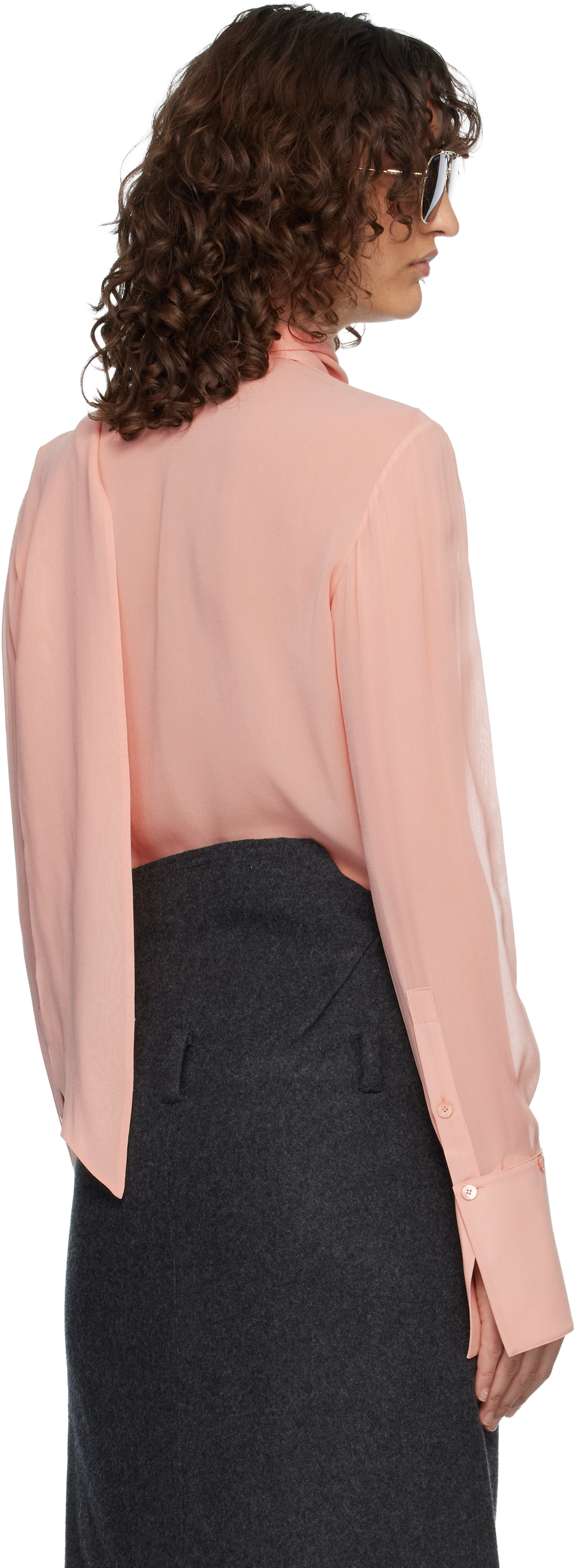 Acne Studios - Chemise rose en soie