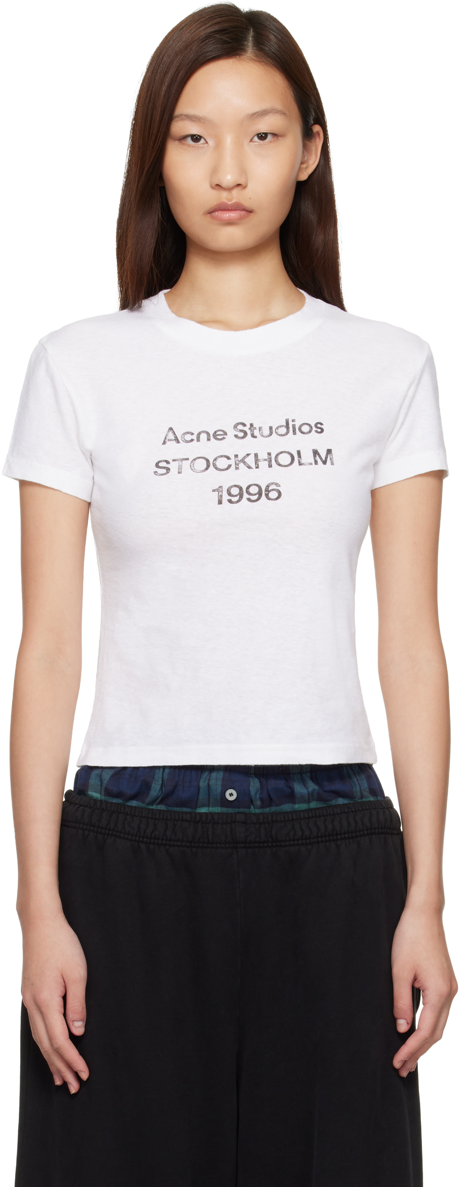 Acne Studios - ホワイト ロゴ Tシャツ