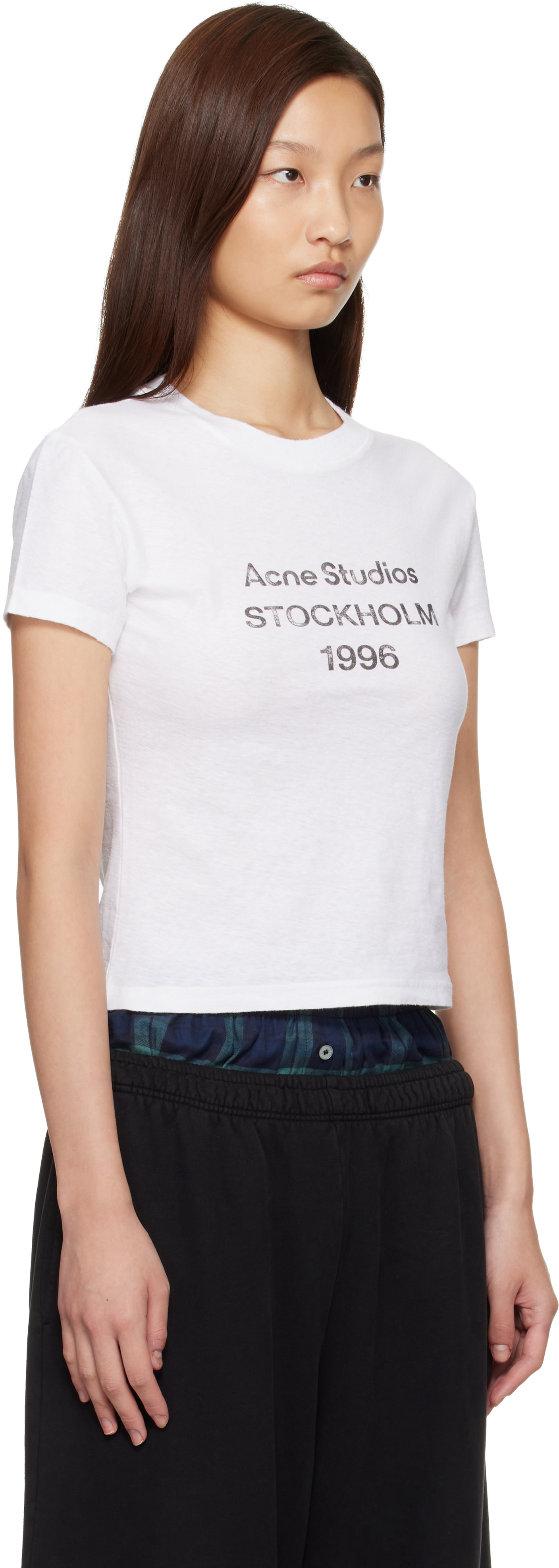 Acne Studios - ホワイト ロゴ Tシャツ