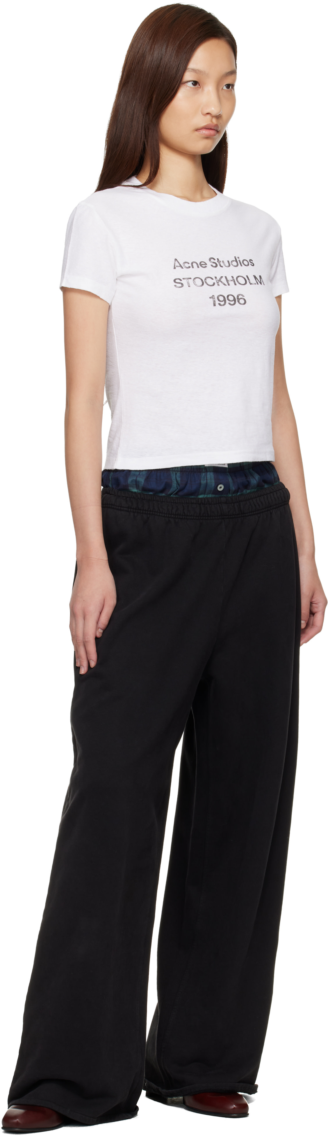 Acne Studios - ホワイト ロゴ Tシャツ