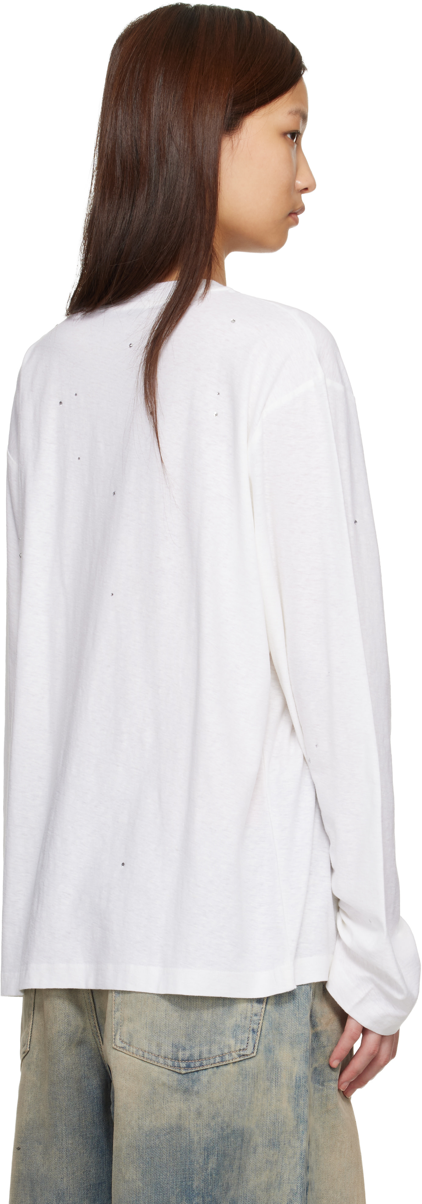 Acne Studios - ホワイト ロゴ Tシャツ