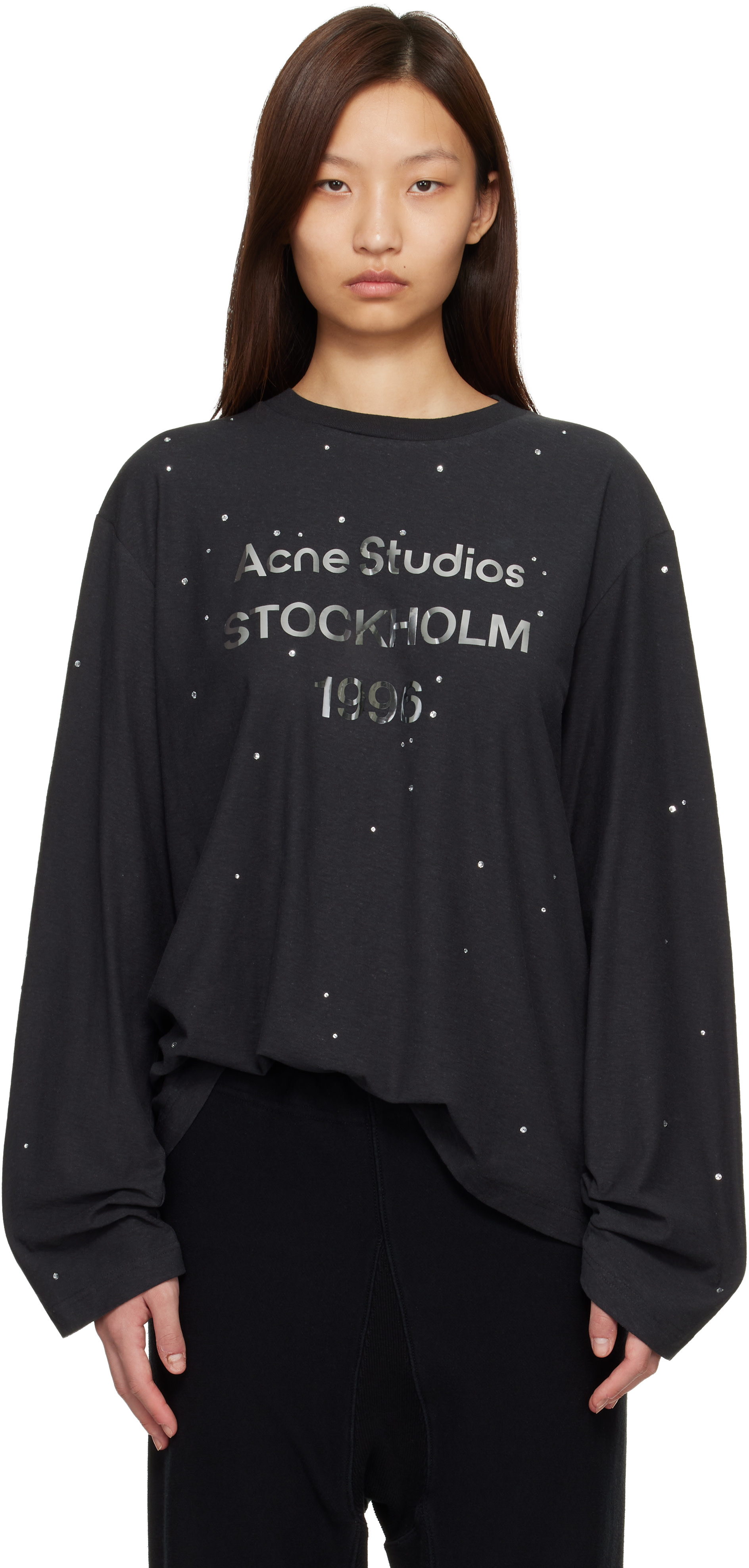 Acne Studios - 블랙 로고 티셔츠