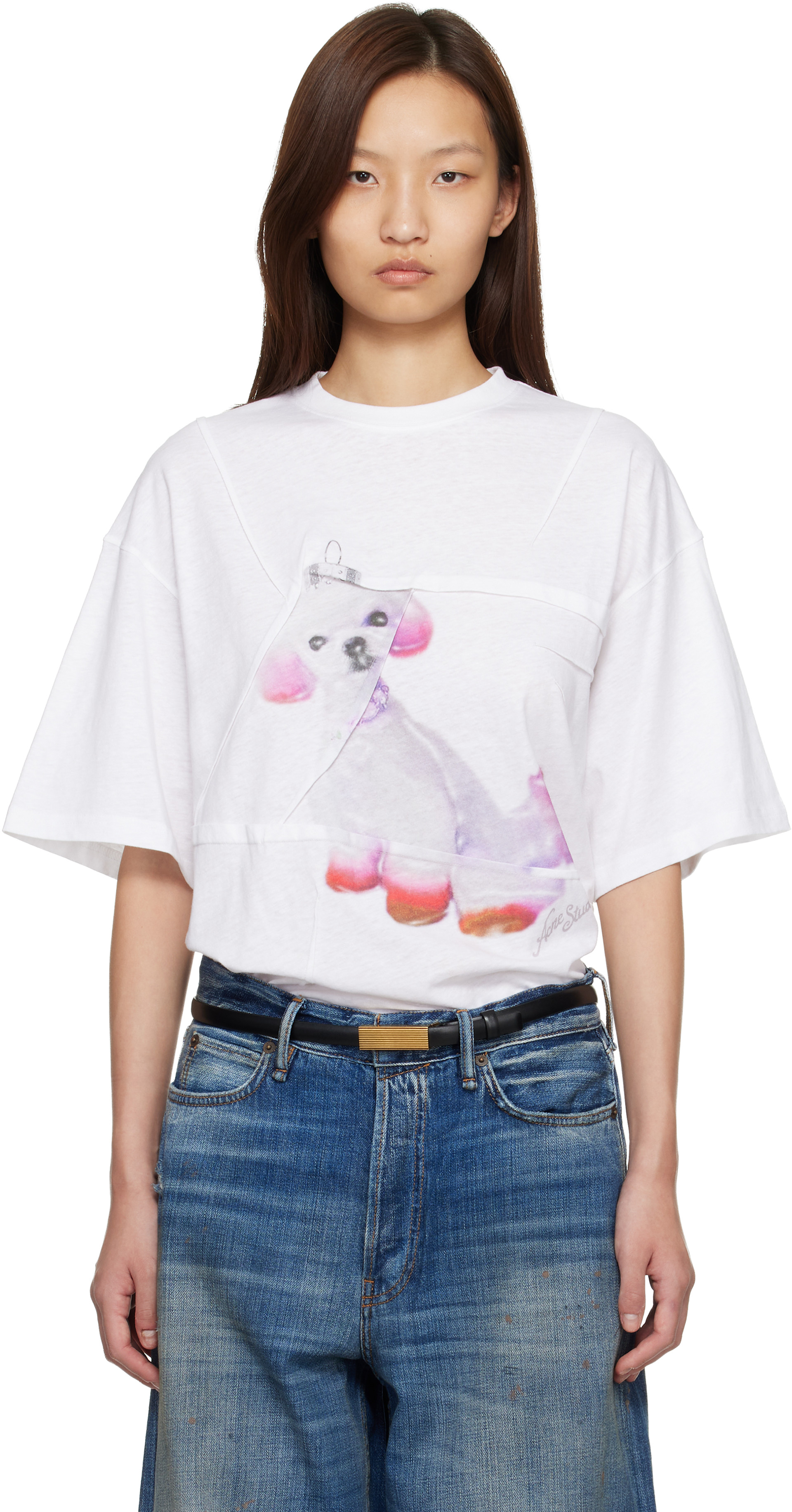 Acne Studios: ホワイト プリントTシャツ | SSENSE 日本