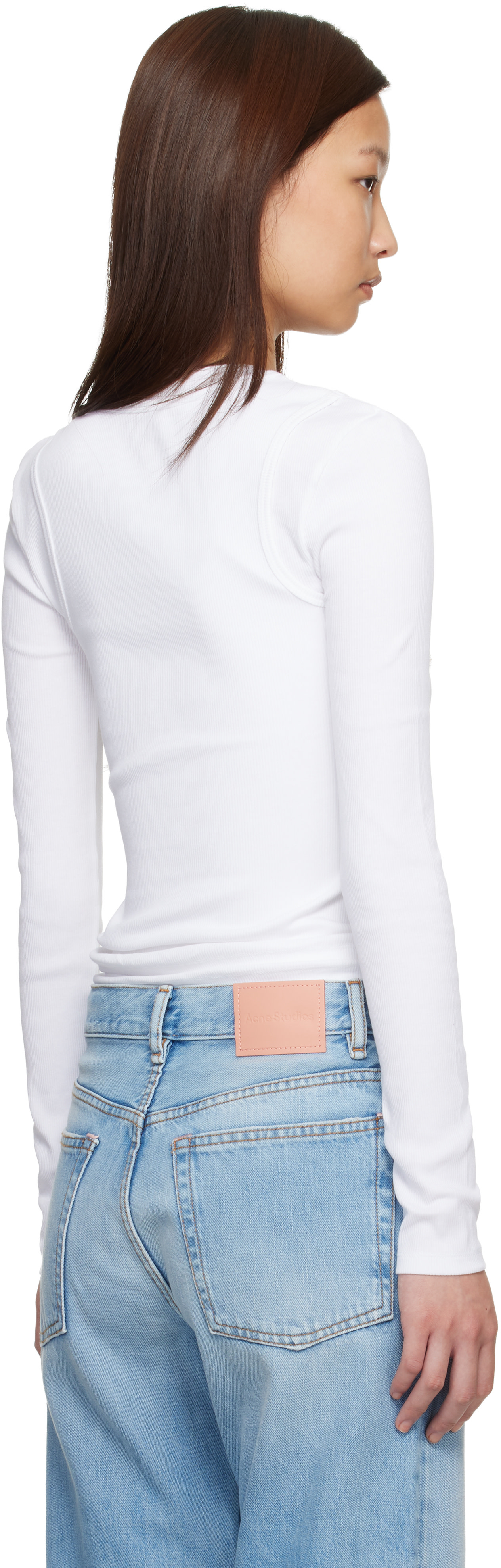 Acne Studios - T-shirt étagé blanc à logo