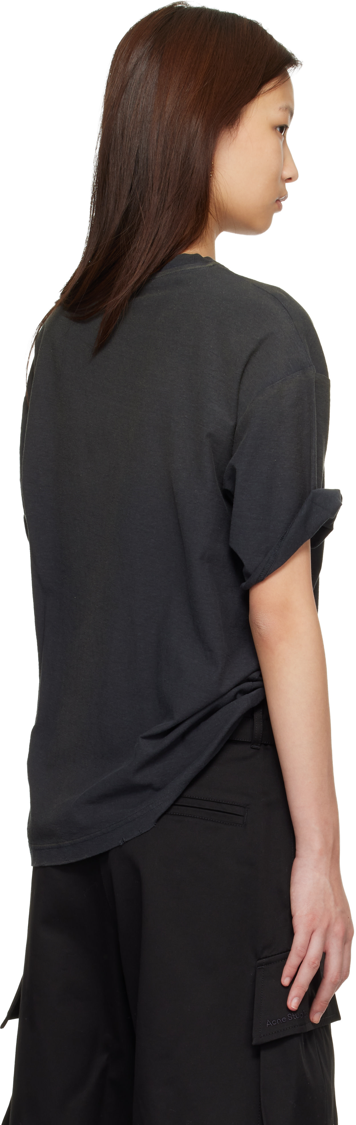 Acne Studios - T-shirt décontracté noir à logo
