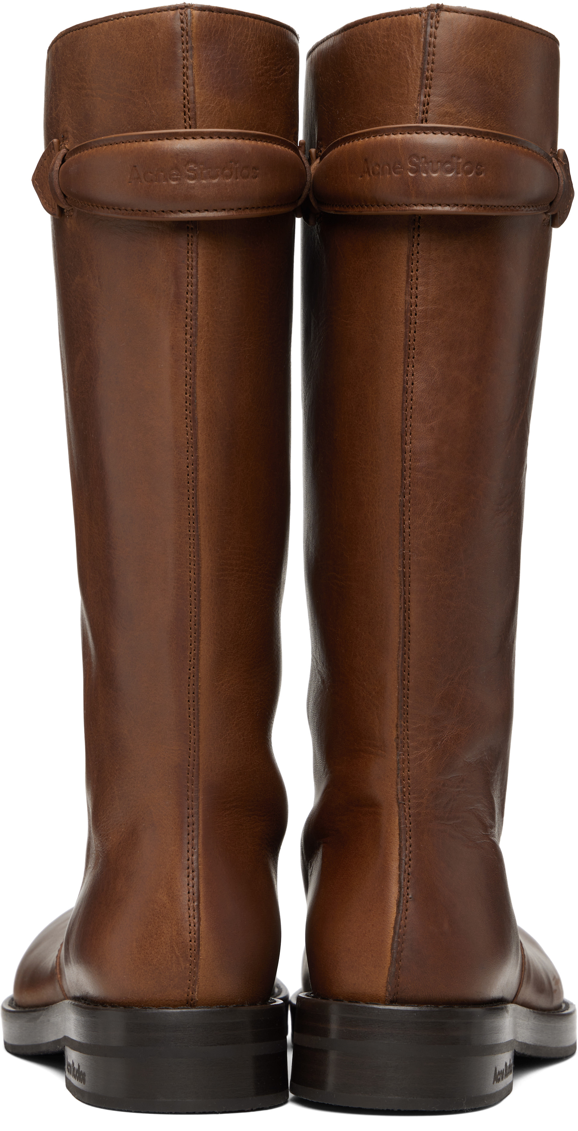Acne Studios - Bottes brunes en cuir