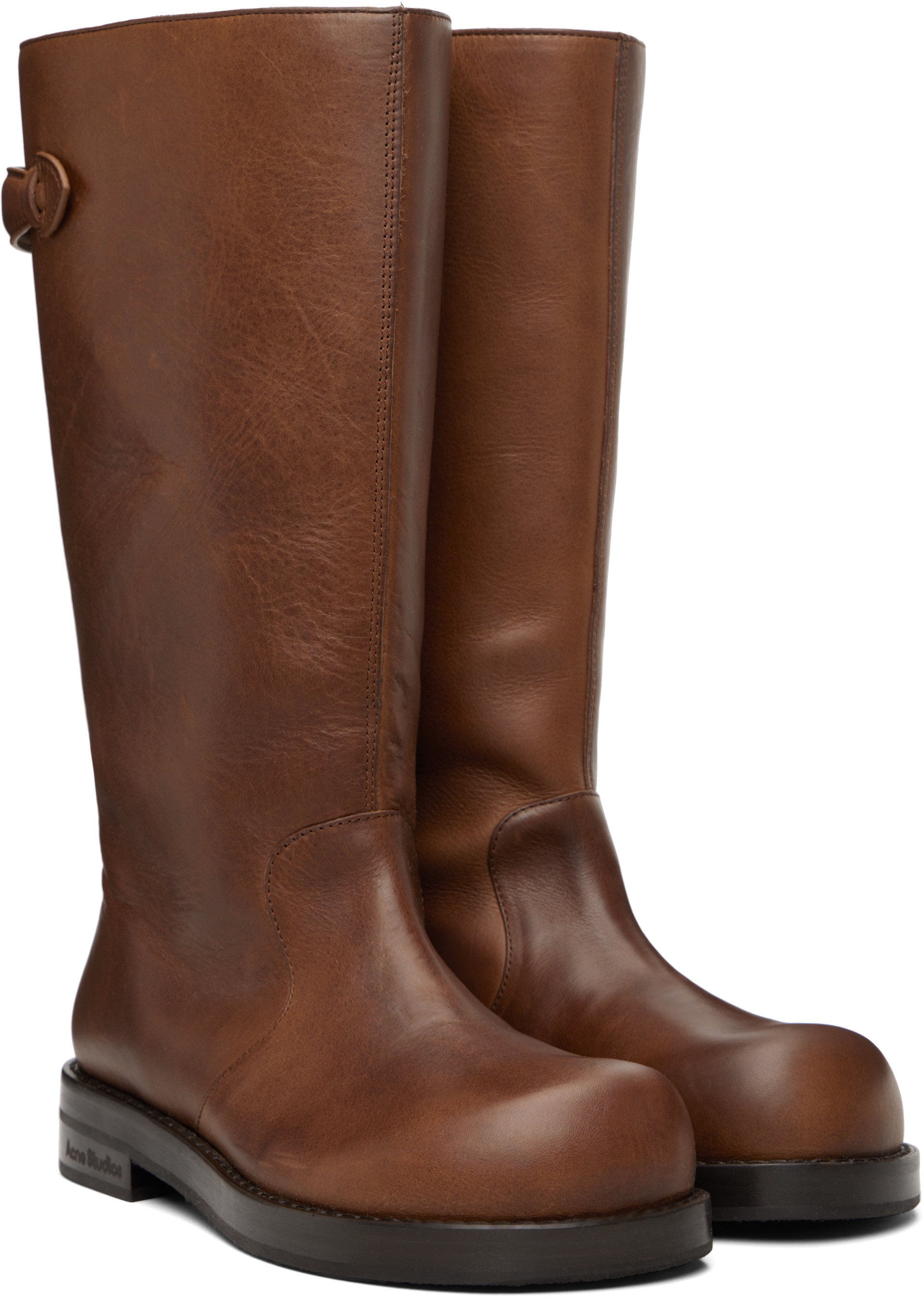 Acne Studios - Bottes brunes en cuir
