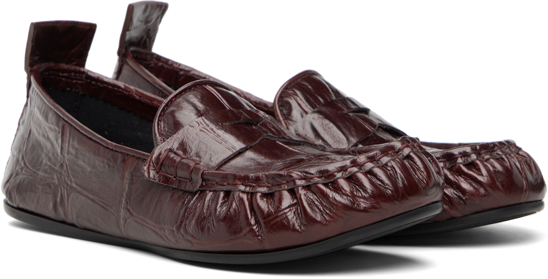 Acne Studios - Flâneurs bourgognes en cuir