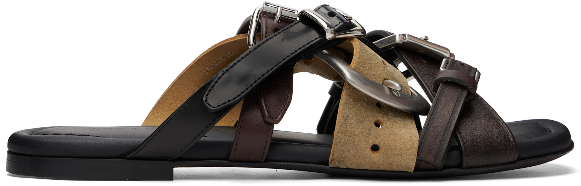 Acne Studios: ブラウン Leather Belts Strap サンダル | SSENSE 日本