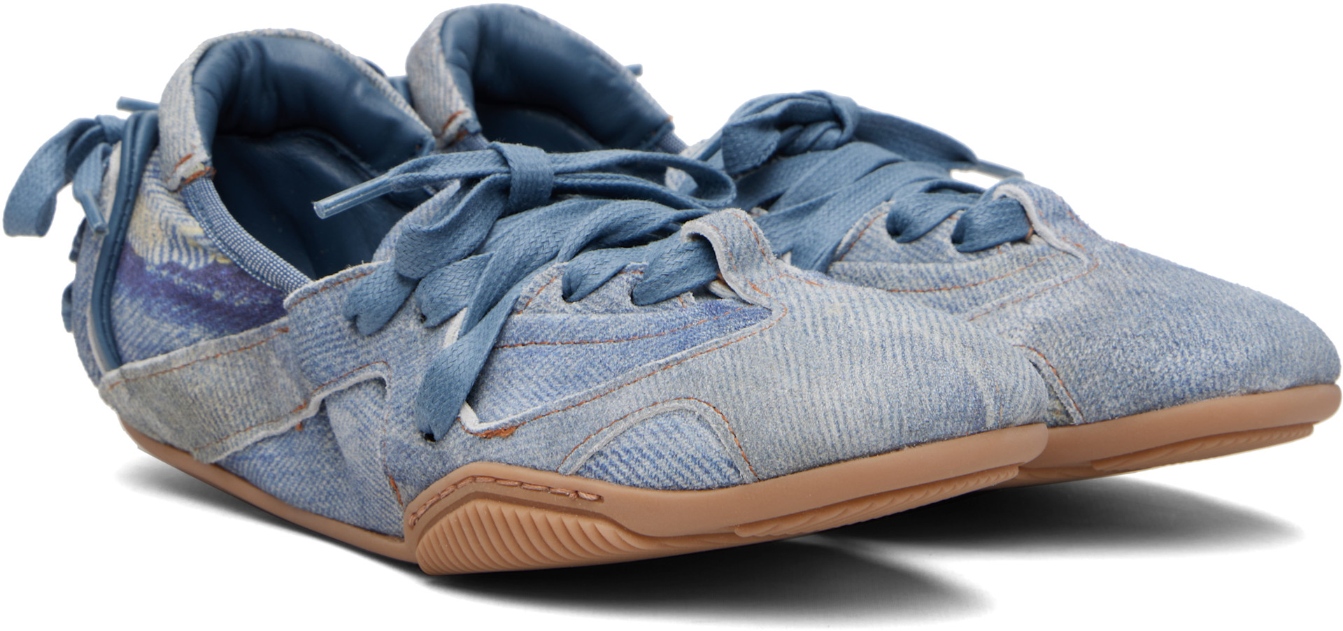 Acne Studios - Baskets bleues en cuir à laçage