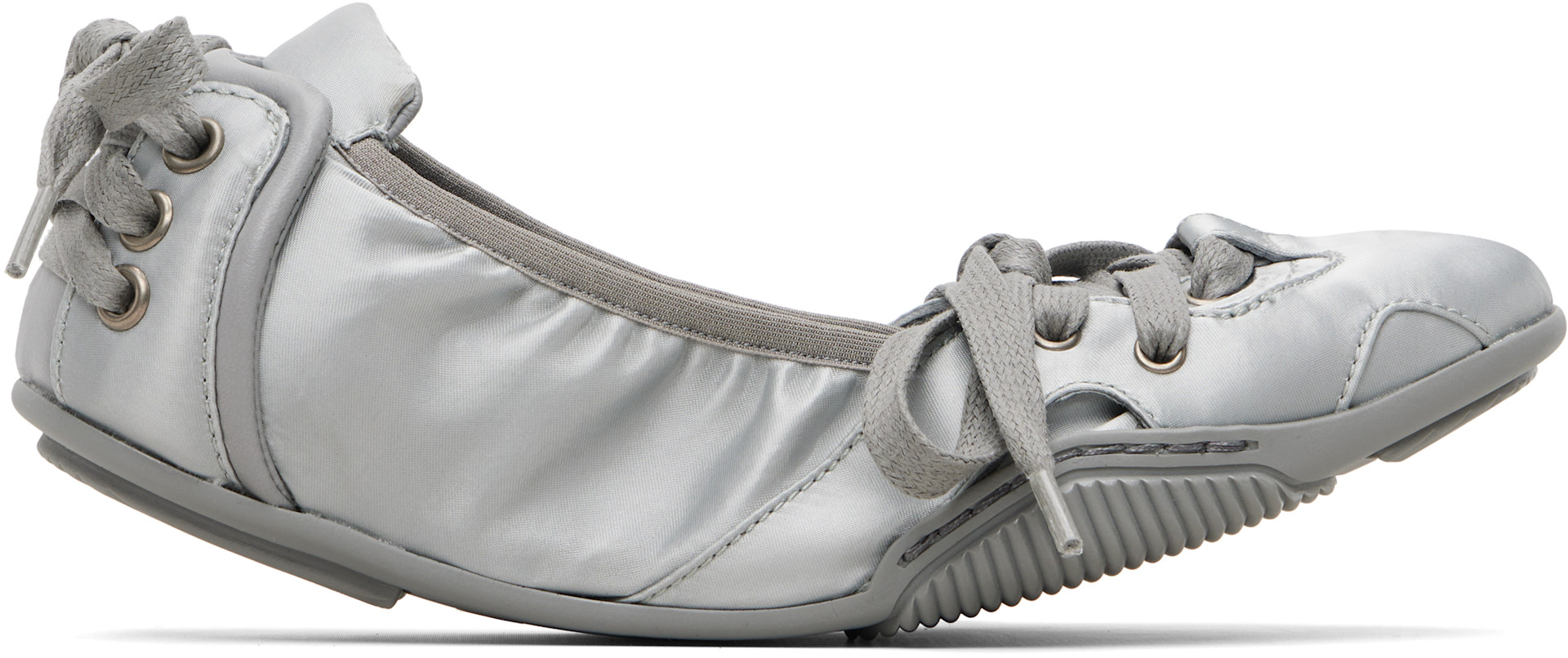 Acne Studios - Baskets grises en satin à laçage
