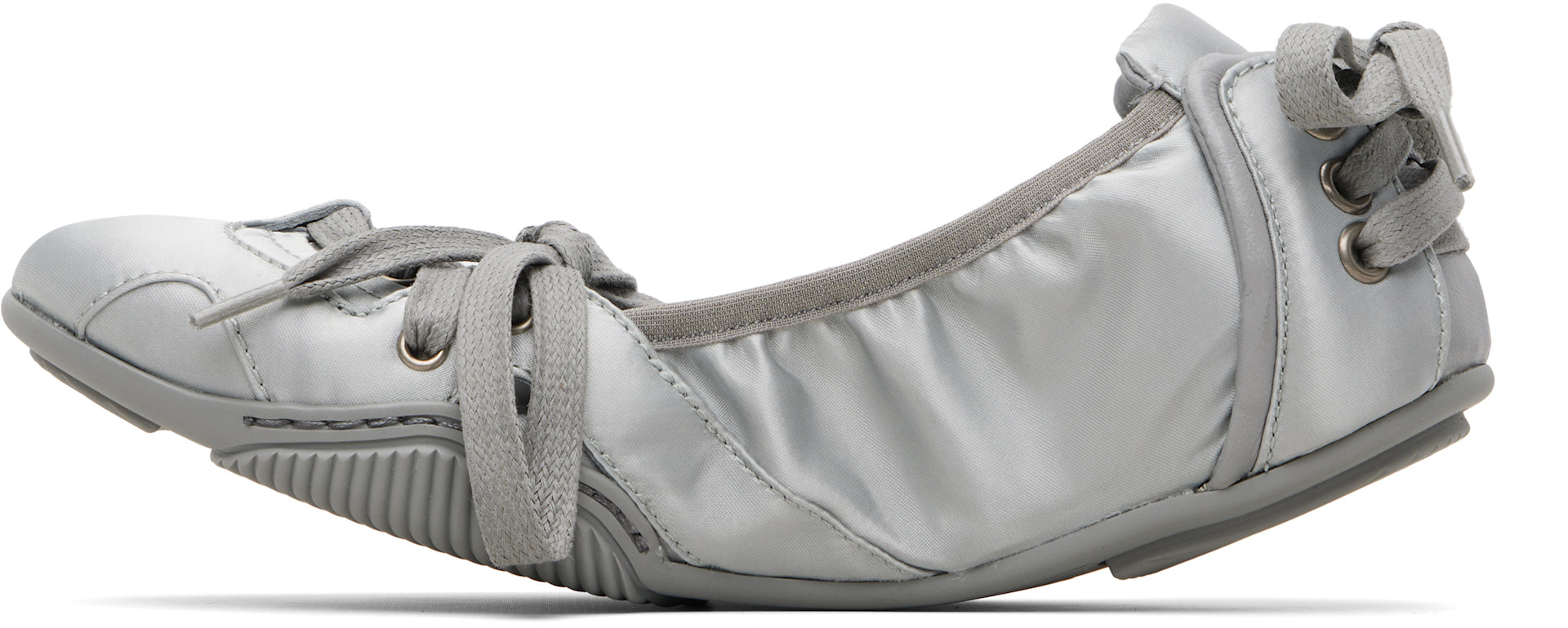 Acne Studios - Baskets grises en satin à laçage