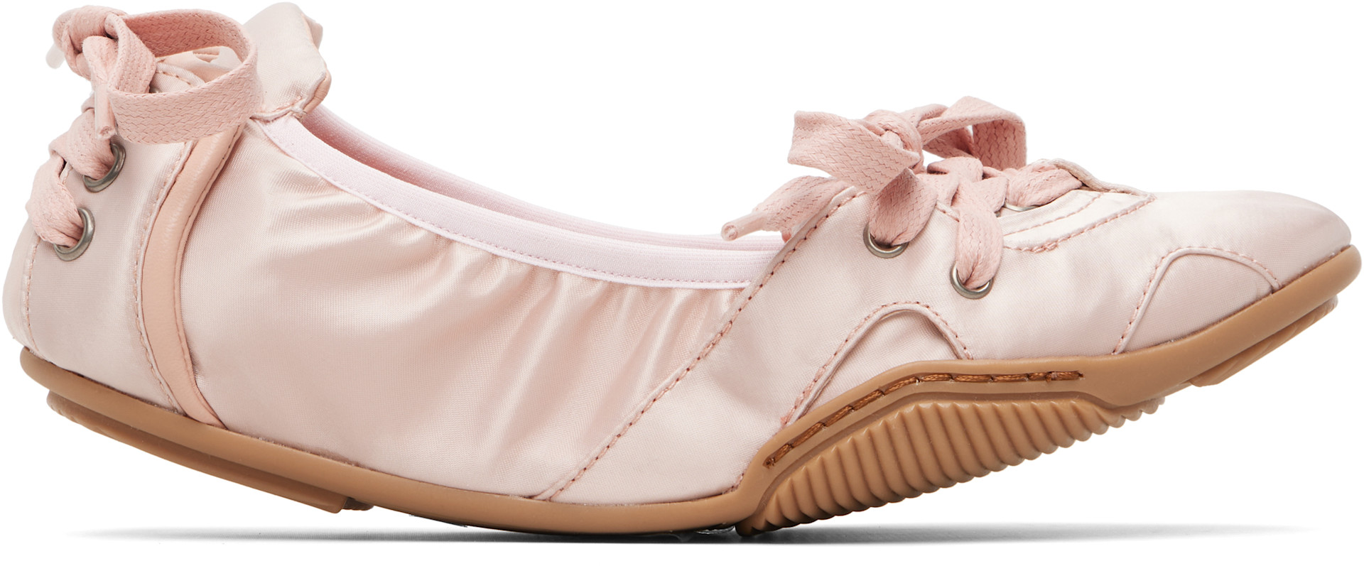 Acne Studios - Baskets roses en satin à laçage