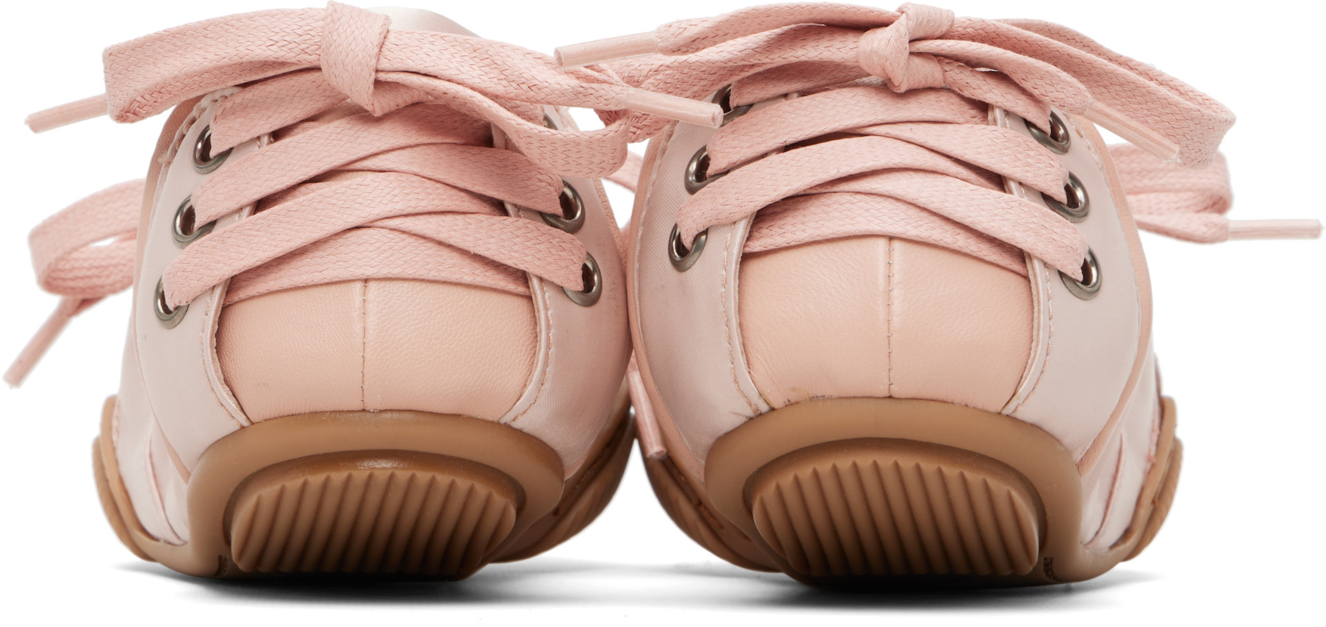 Acne Studios - Baskets roses en satin à laçage