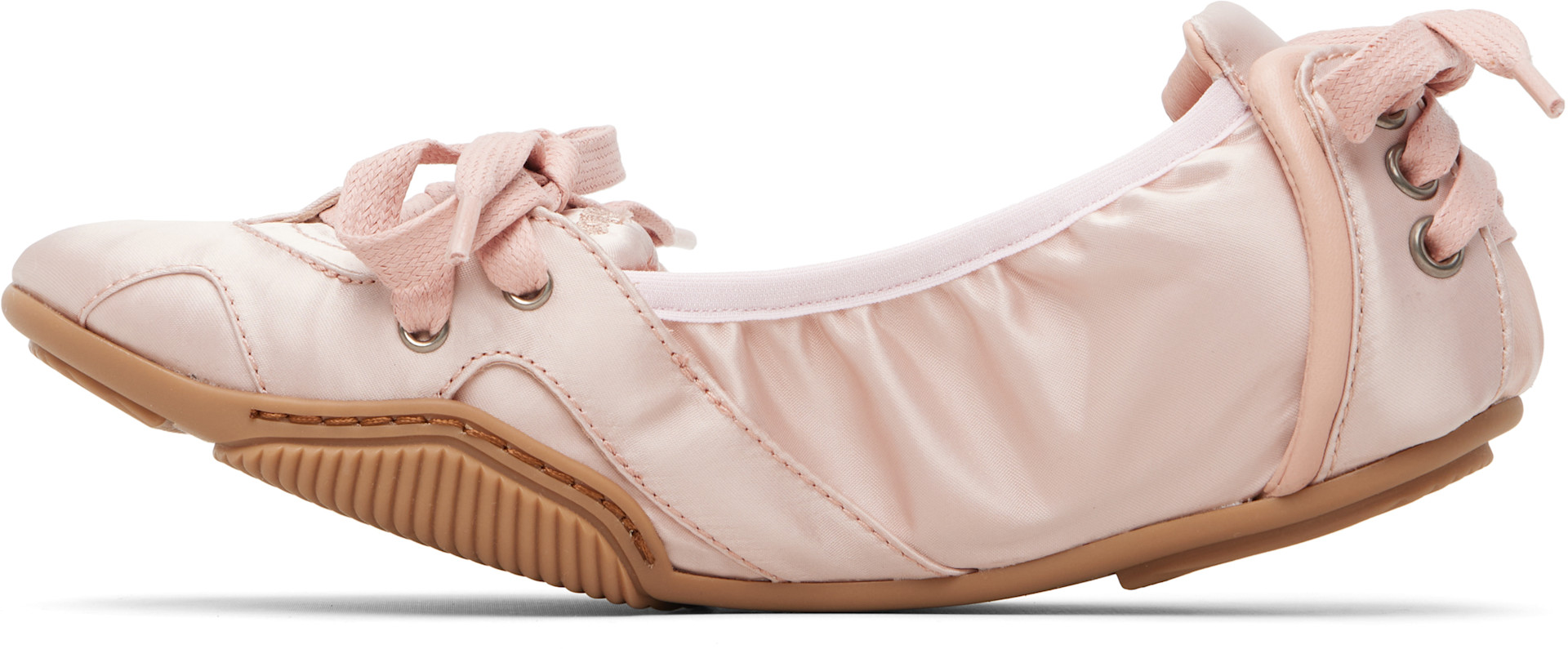 Acne Studios - Baskets roses en satin à laçage