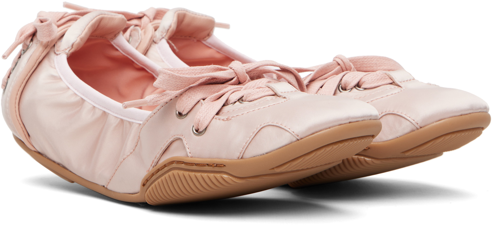 Acne Studios - Baskets roses en satin à laçage