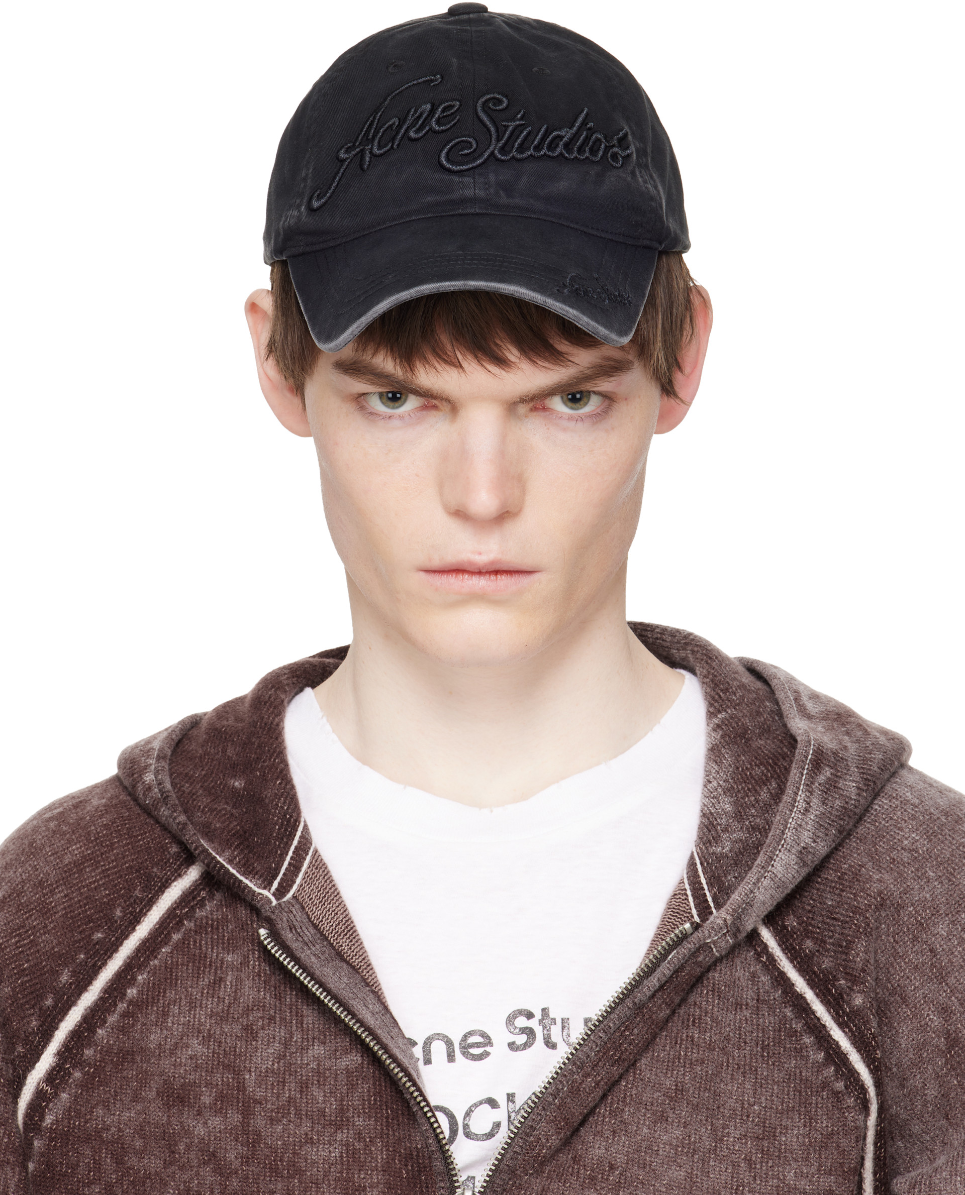 Acne Studios - Casquette noire à logo brodé