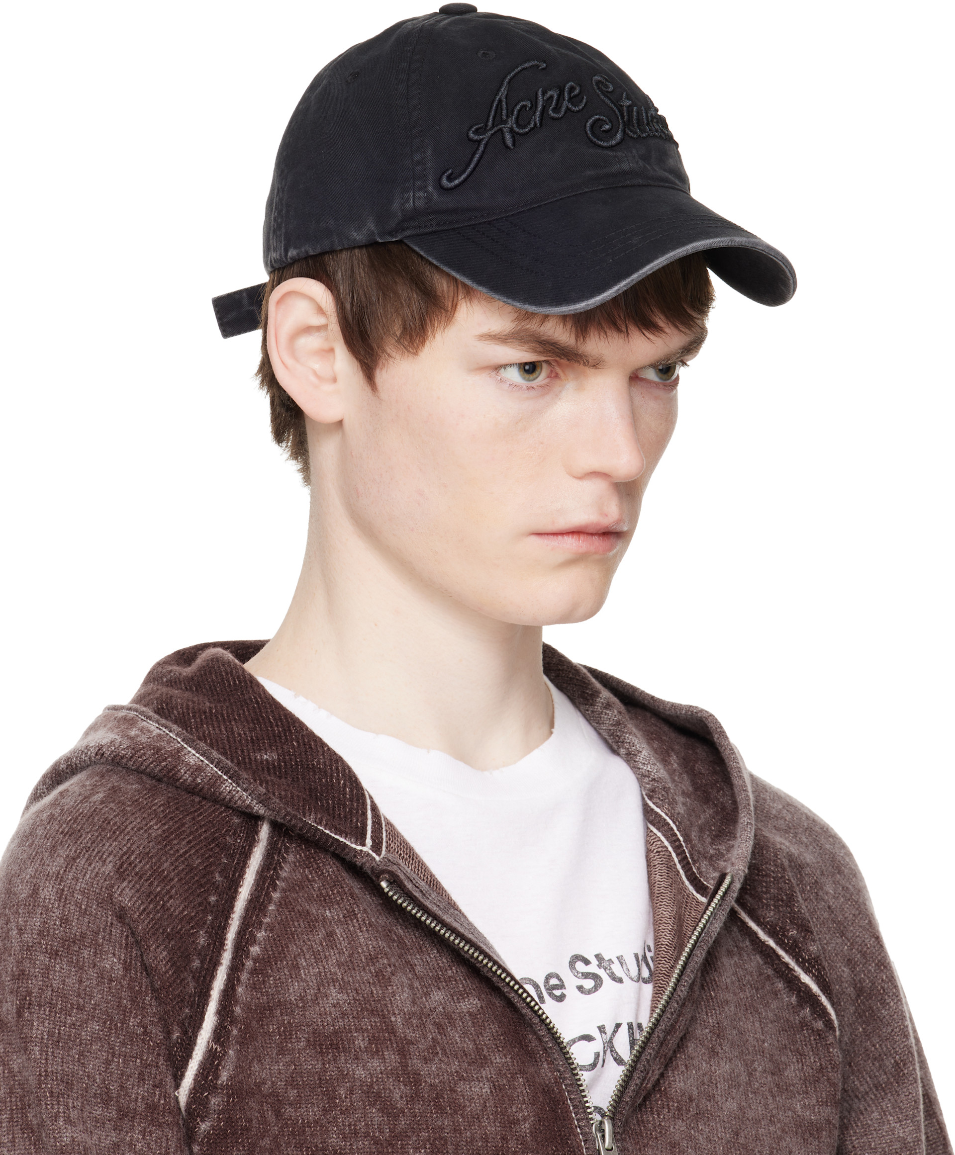 Acne Studios - Casquette noire à logo brodé