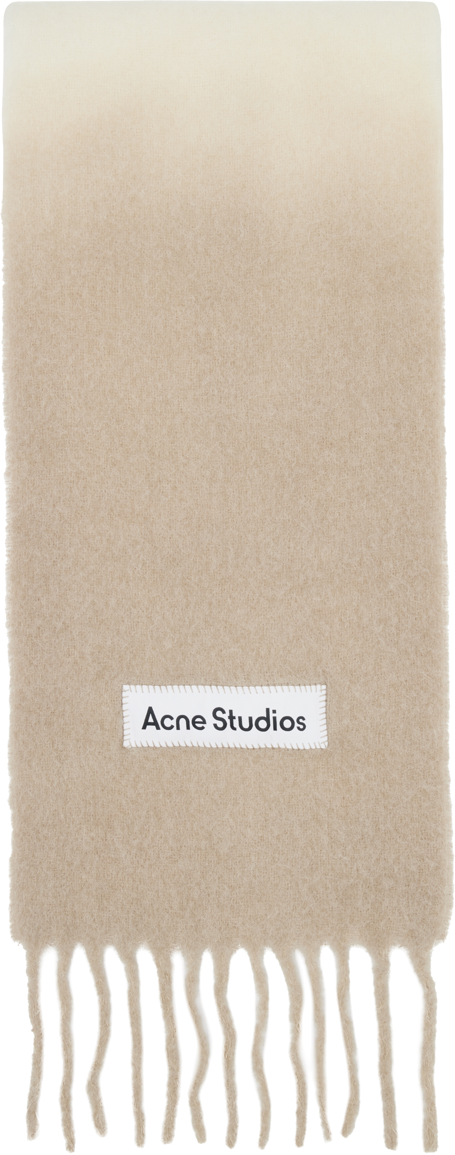 Acne Studios - 오프 화이트 & 베이지 울 프린지 스카프