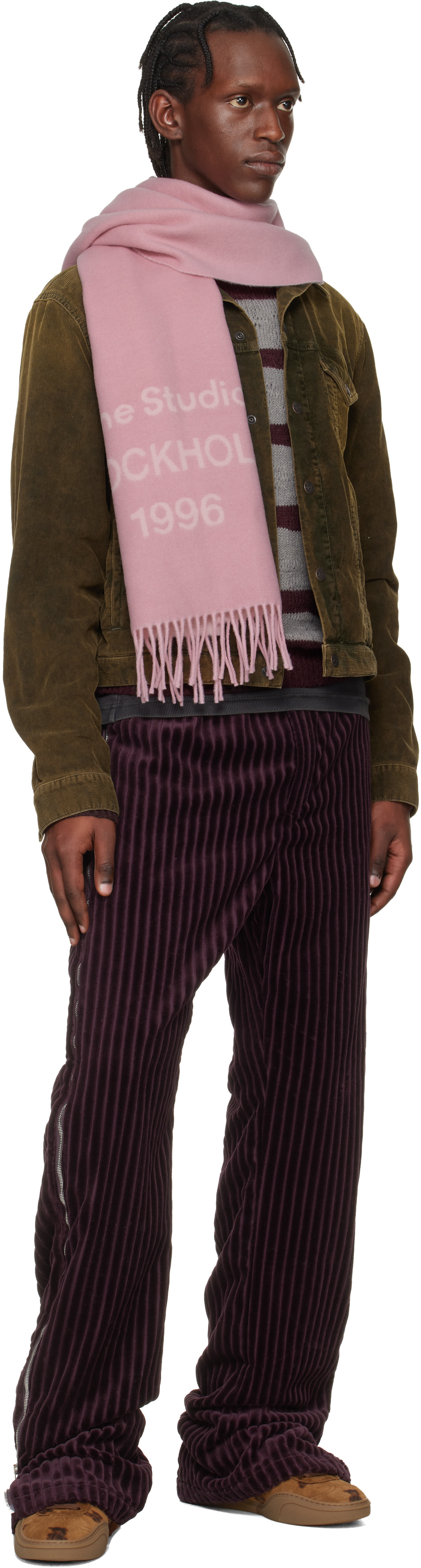Acne Studios - Écharpe ample rose à logo