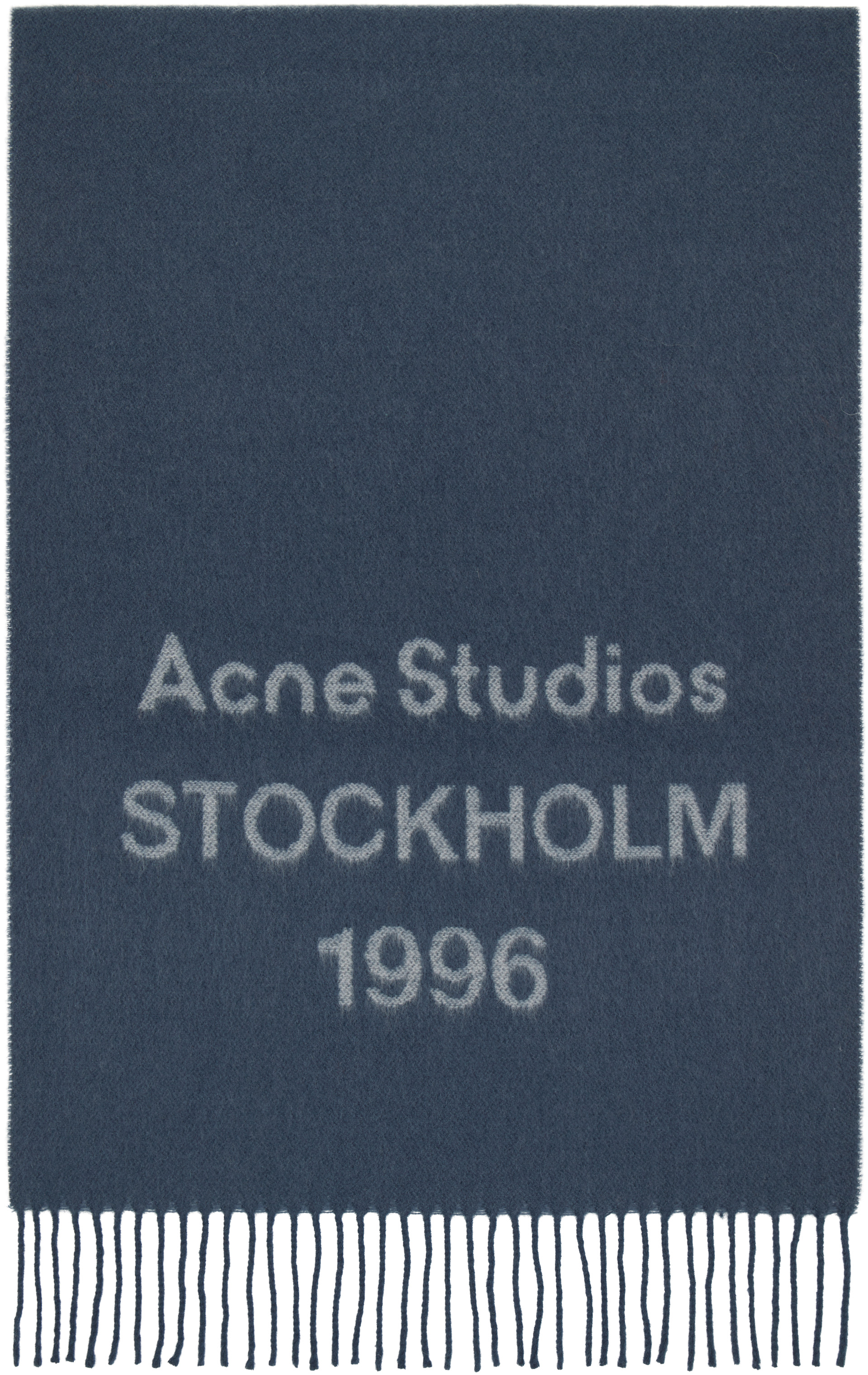 Acne Studios - Écharpe large bleue à logo