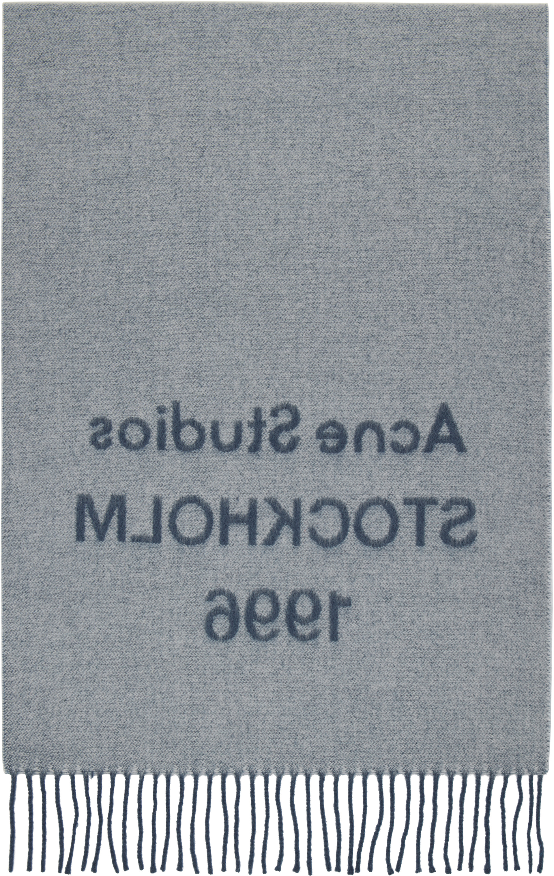 Acne Studios - Écharpe large bleue à logo