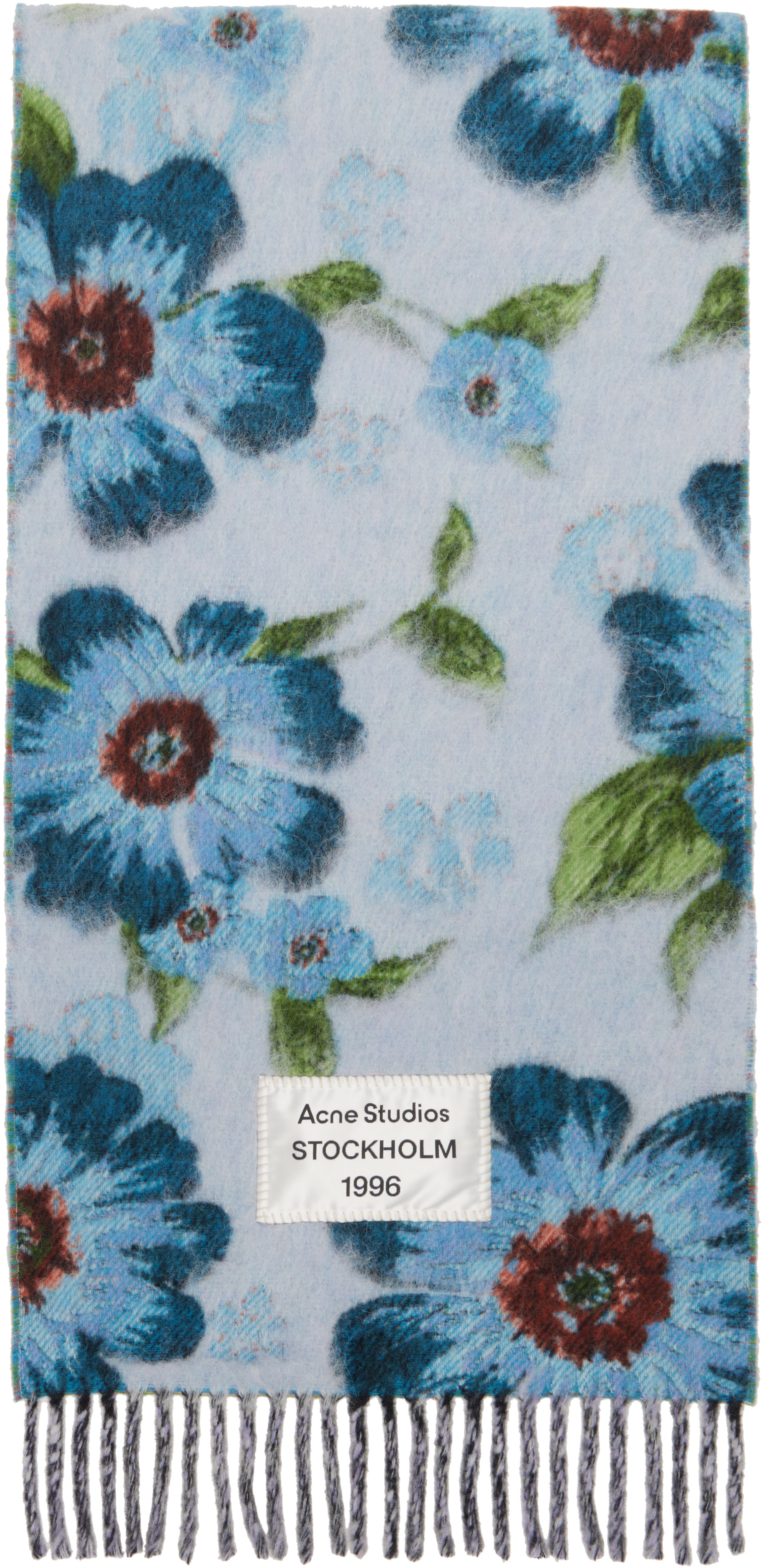 Acne Studios - ブルー Fringed Wool マフラー