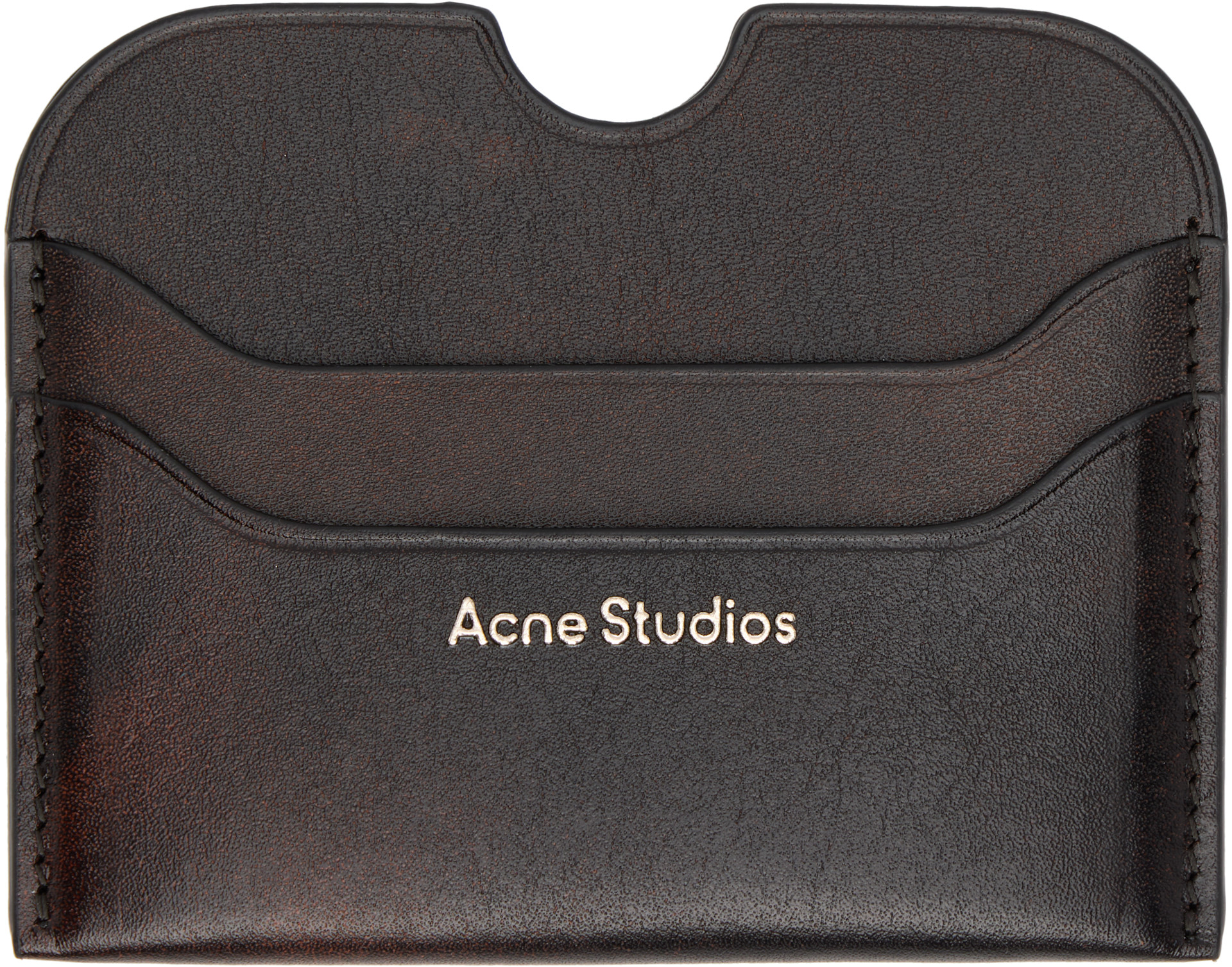 Acne Studios - 브라운 가죽 카드 지갑