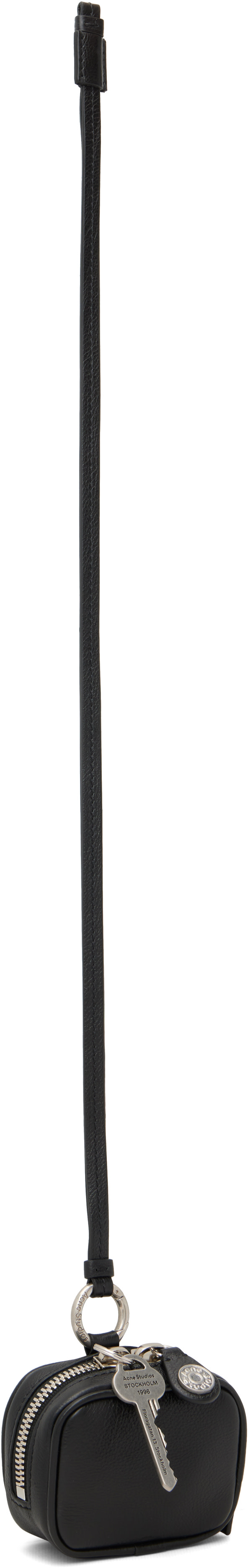 Acne Studios - Pochette Camero noire à breloque