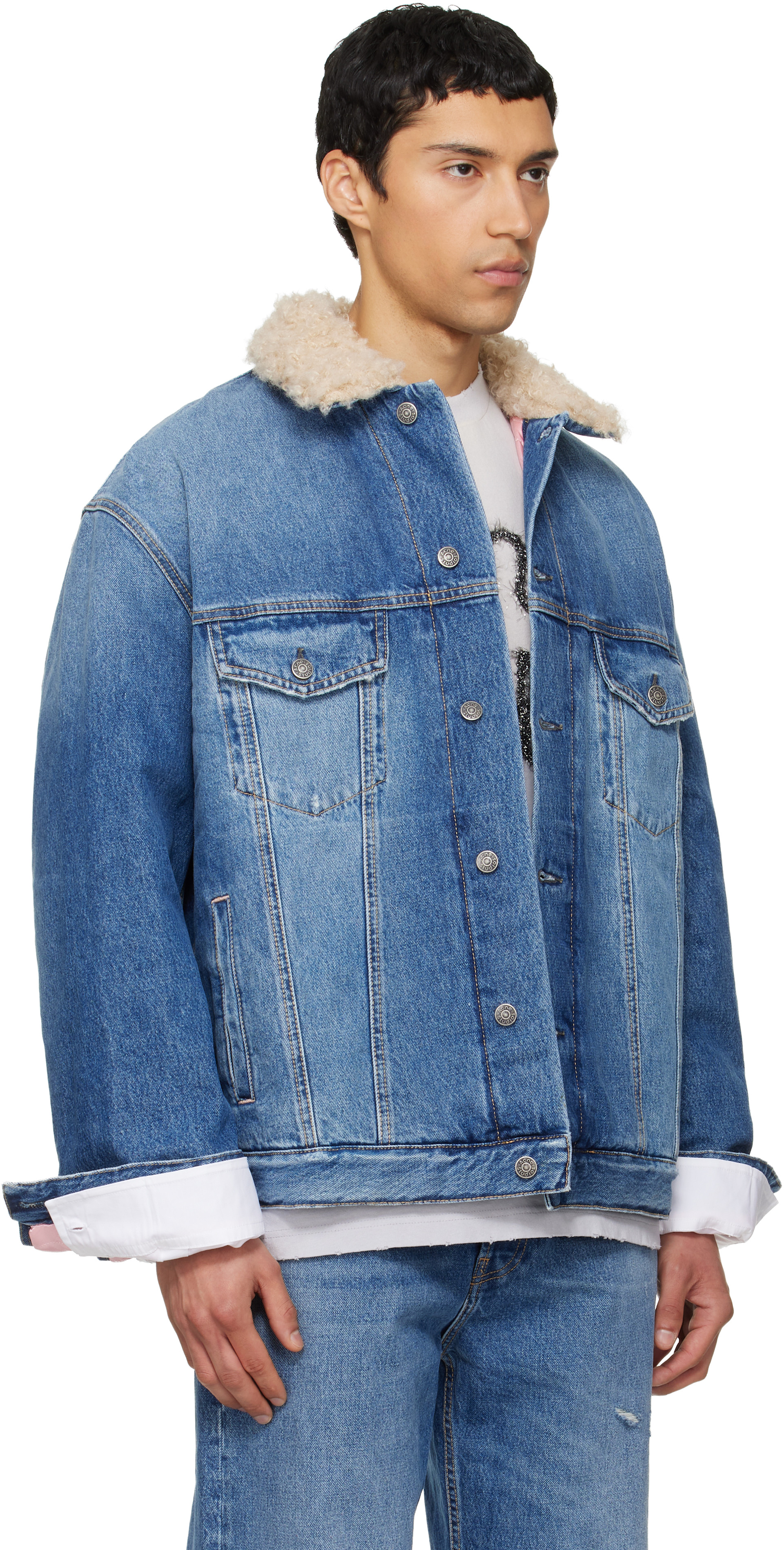 Acne Studios - 블루 페이딩 워싱 데님 재킷