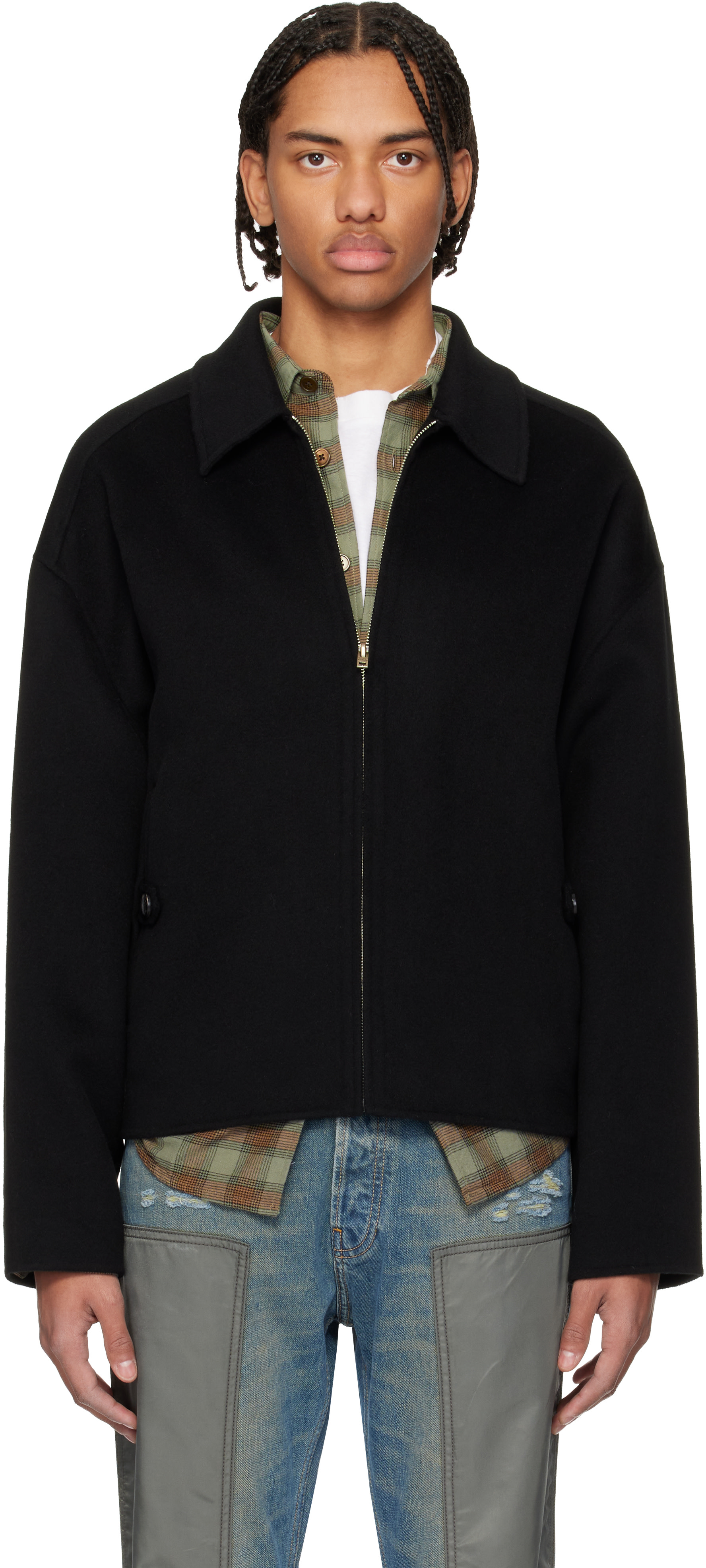 ジャケット・アウター Acne Studios Wool Shirt Jacket 46 Acne Studios: Black Cashmere Jacket | SSENSE Canada