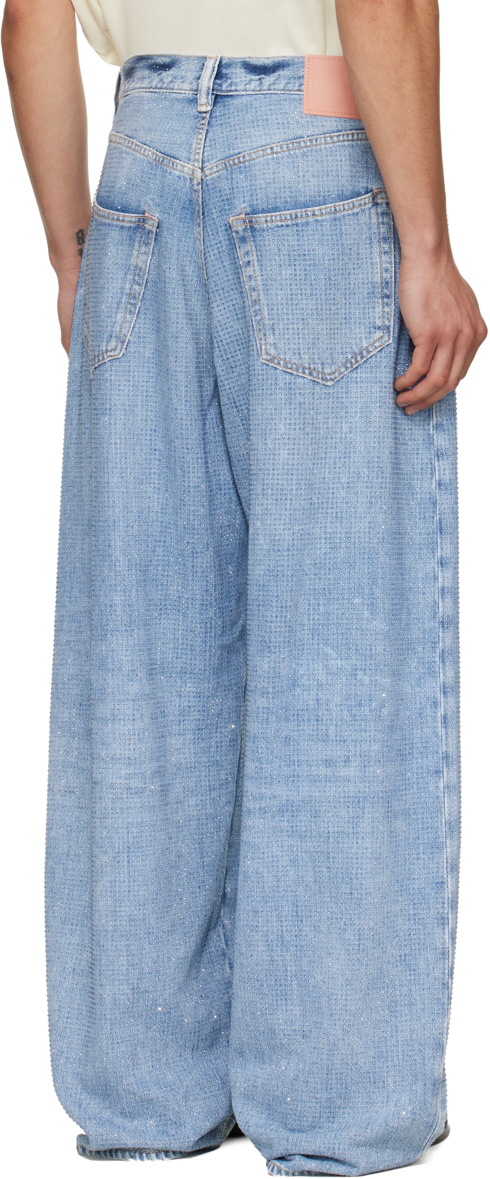 Acne Studios: Blue Loose Rhinestone 2023 Jeans | SSENSE