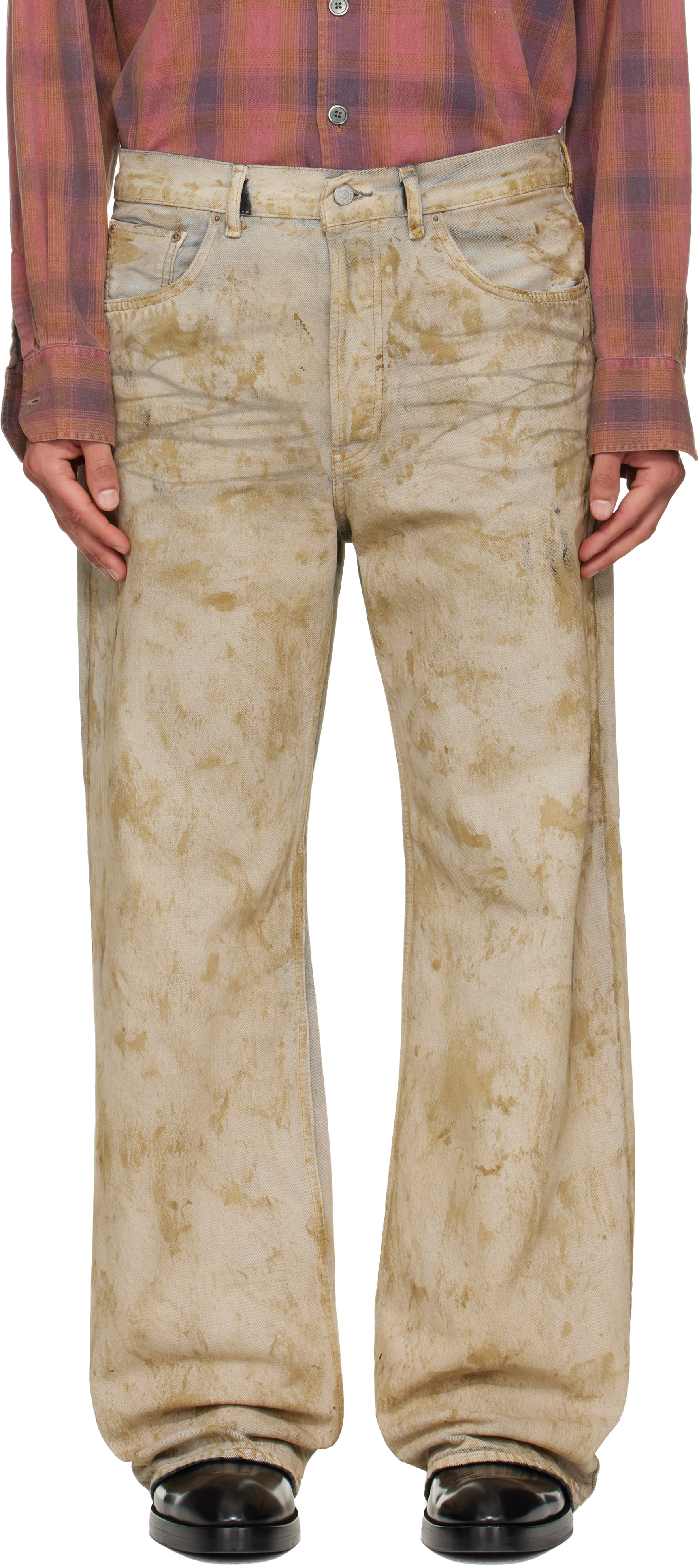 Acne Studios - Jean 2021M beige à coupe classique