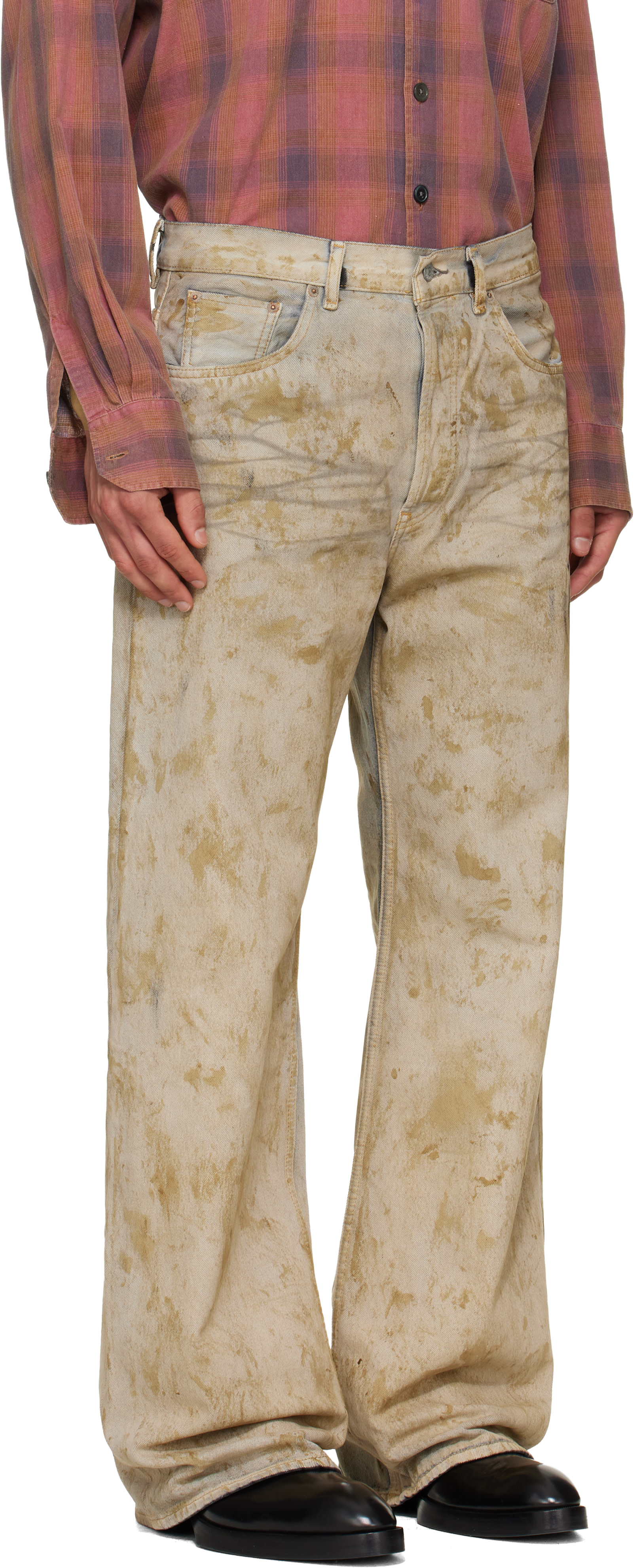 Acne Studios - Jean 2021M beige à coupe classique