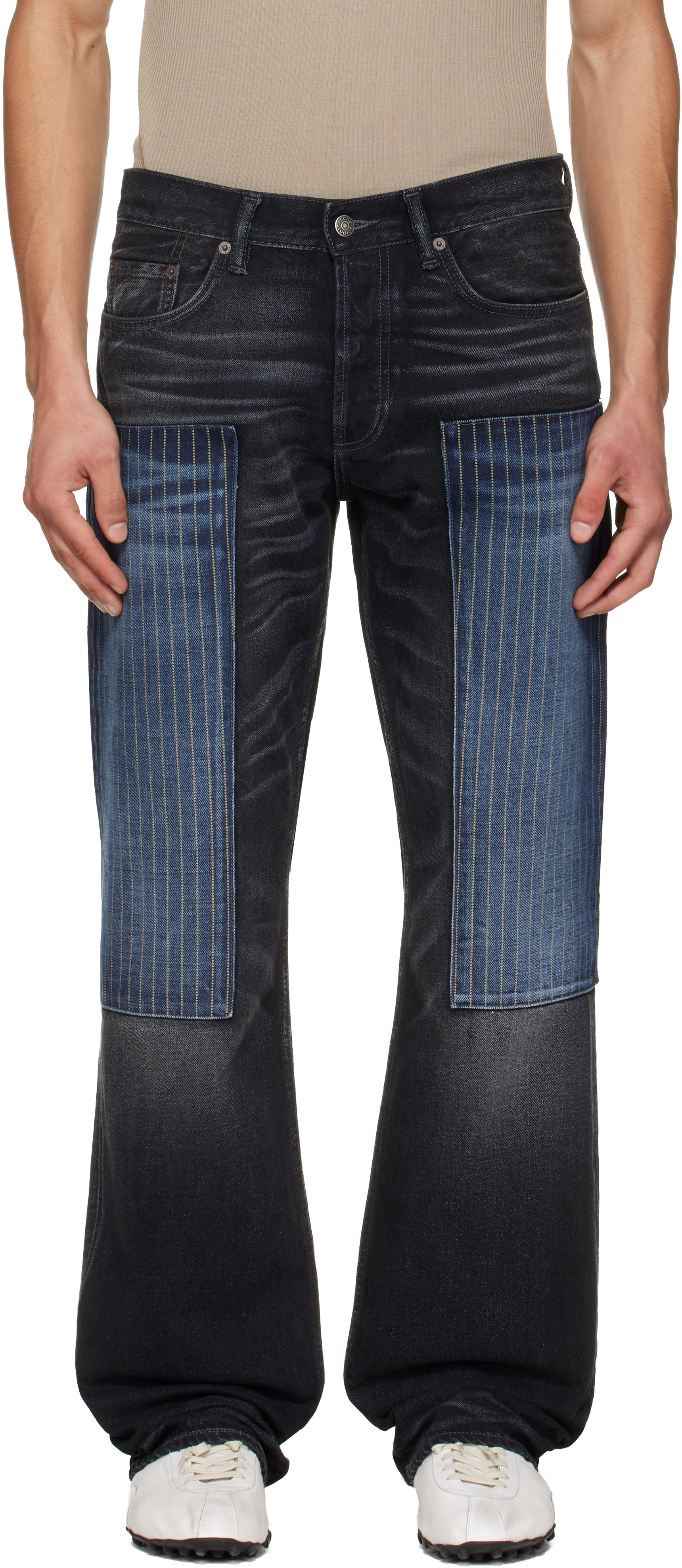 Acne Studios - ブラック Patchwork 2010 ジーンズ