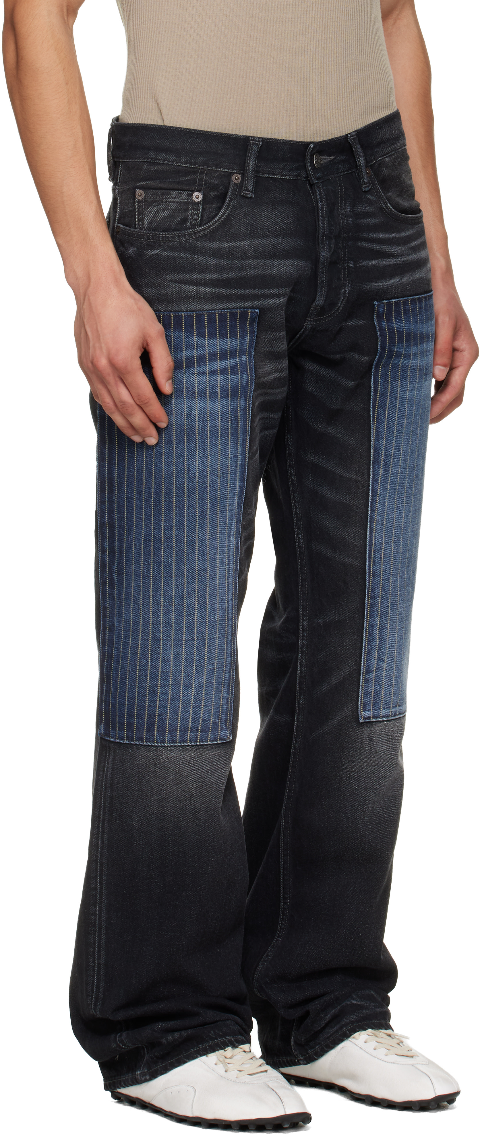 Acne Studios - ブラック Patchwork 2010 ジーンズ