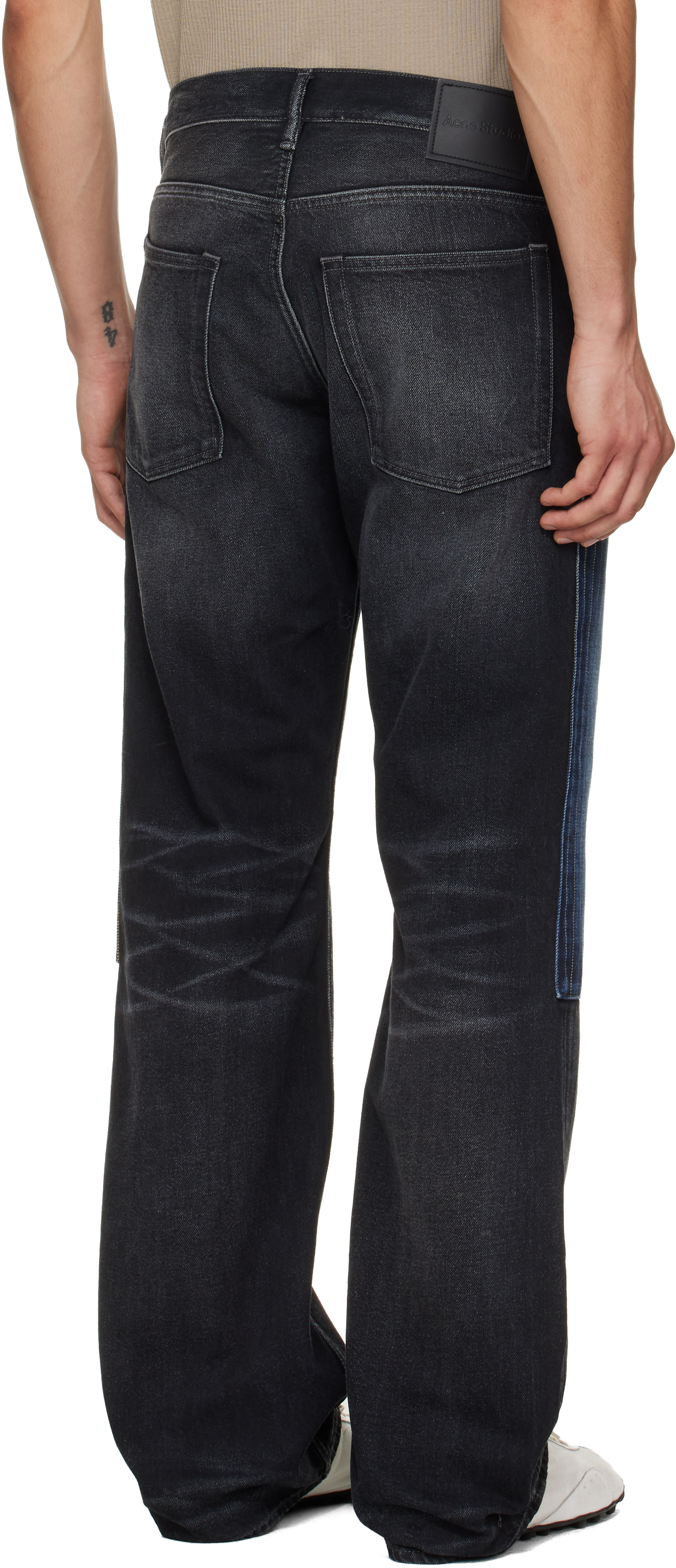 Acne Studios - Jean 2010 noir à patchwork