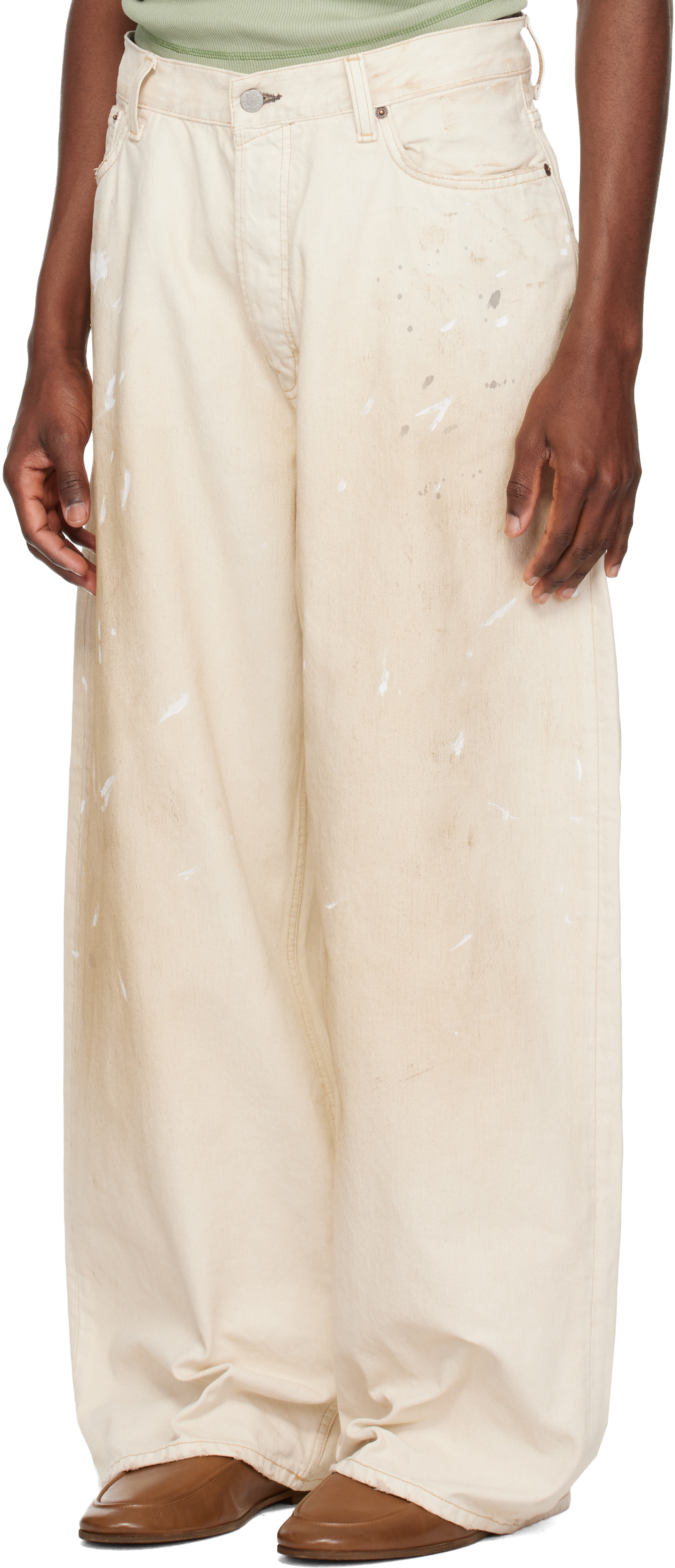 Acne Studios - Jean décontracté 2023 blanc cassé