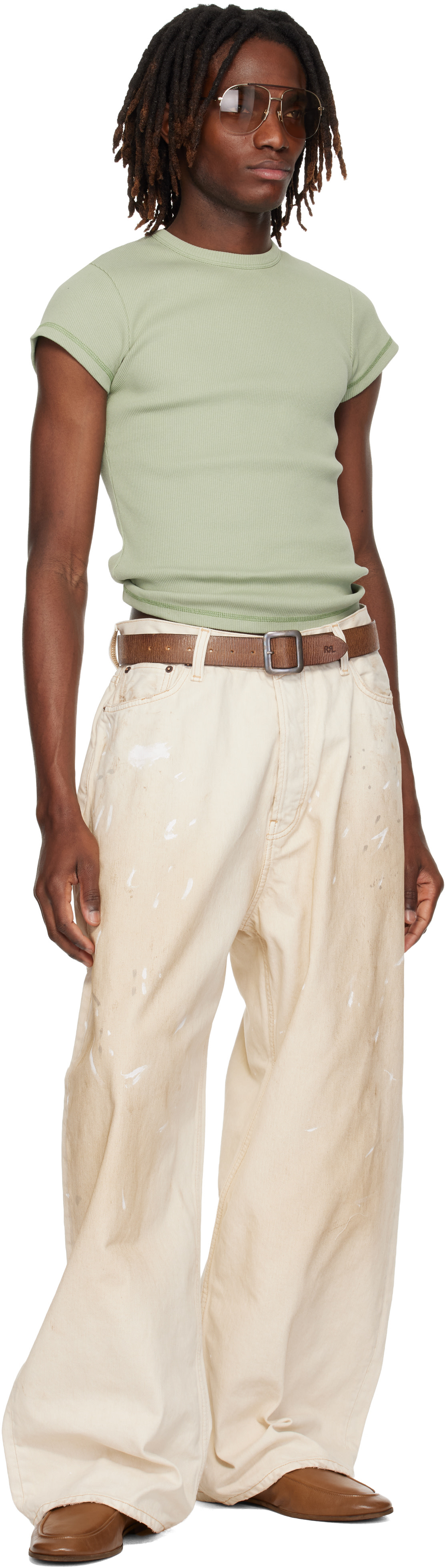 Acne Studios - Jean décontracté 2023 blanc cassé