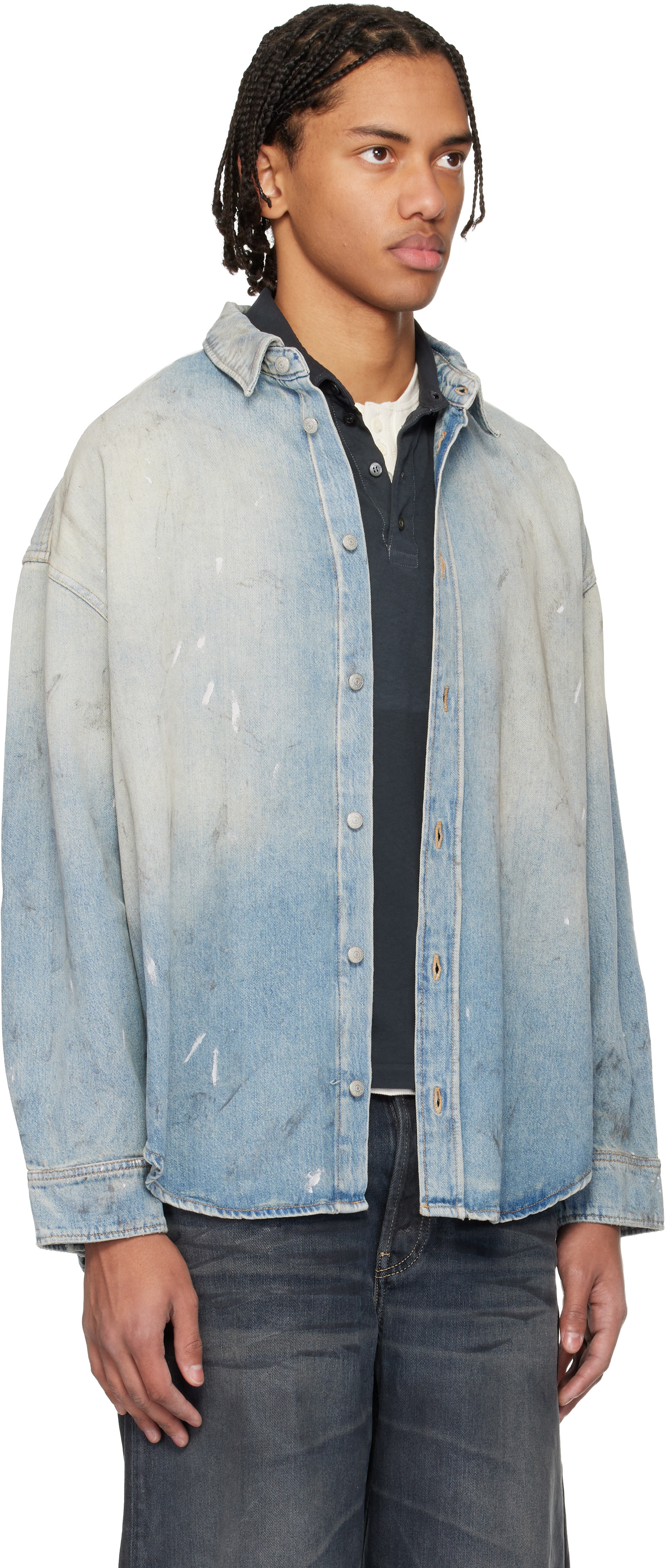 Acne Studios デニムタンクトップ Acne Studios - リブタンクトップ - ホワイト/ネイビー