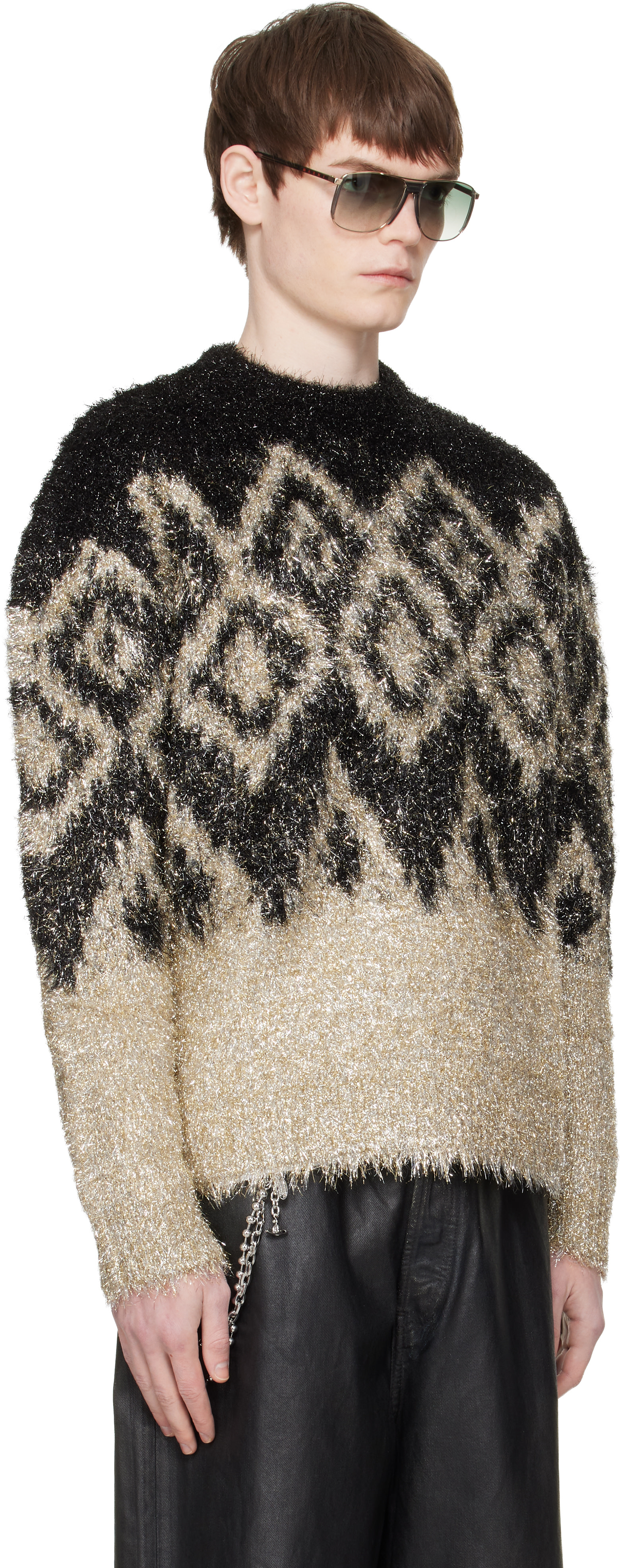 Acne Studios: ブラック Metallic Knit セーター | SSENSE 日本